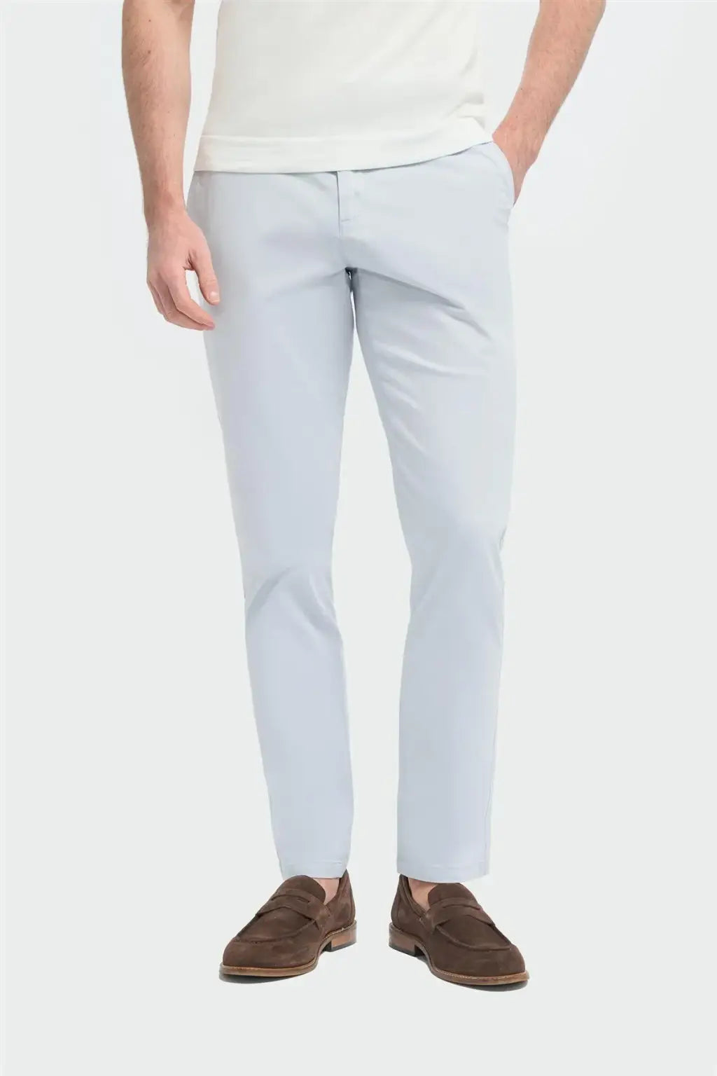 Cavani Hudson Arctic Satin Soft Stretch Fit Chinos for Men - Comfortable Slim Fit Dress Pants for Office, Business Casual & Travel
