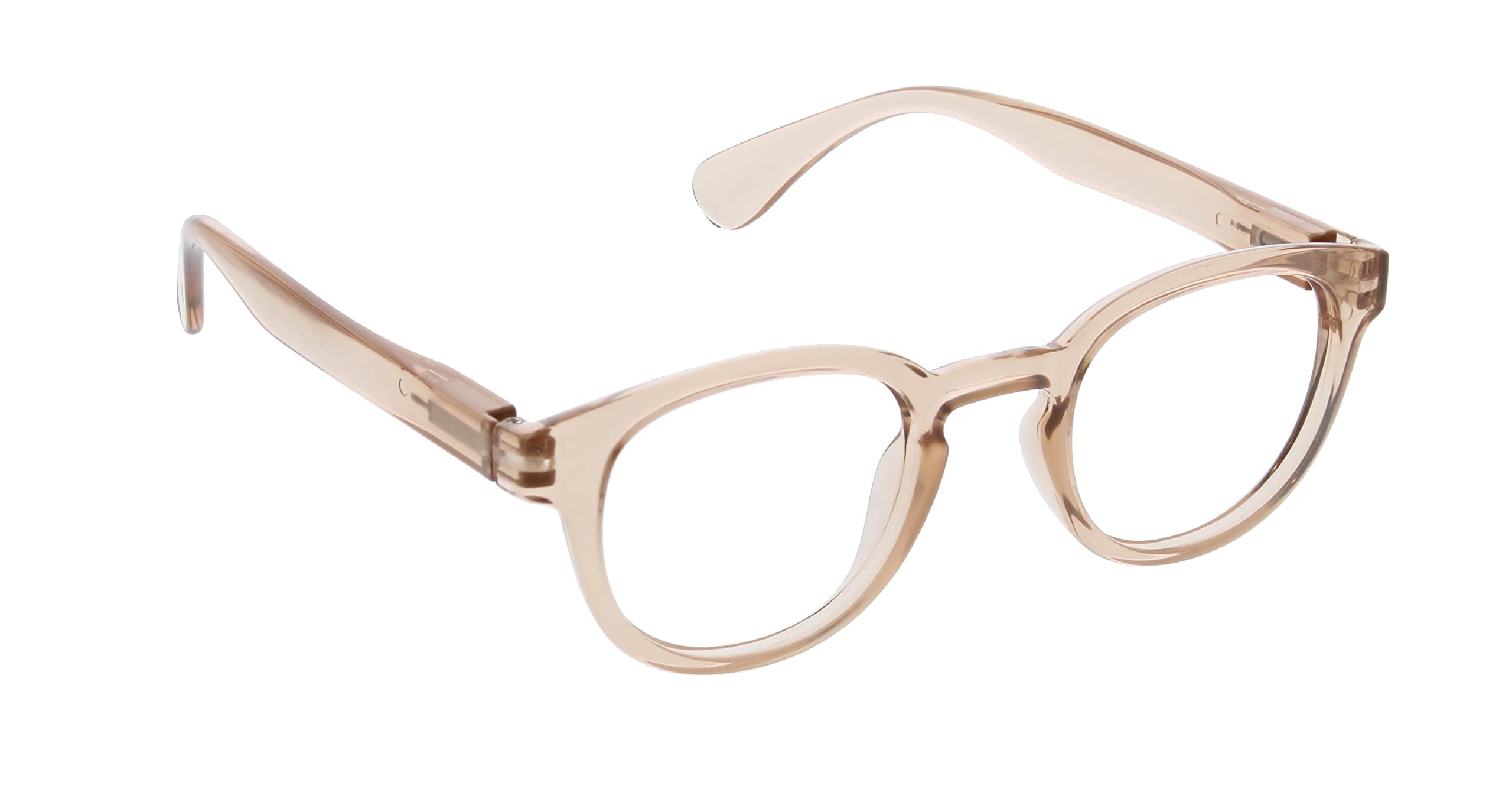 PeeperSpecs Smith Round Blue Light Blocking Reading Glasses +1.50 to +3.00 - Tan Tortoise Frame for Computer & Digital Eye Strain Relief - Perfect for Office Work, Reading & Screen Time