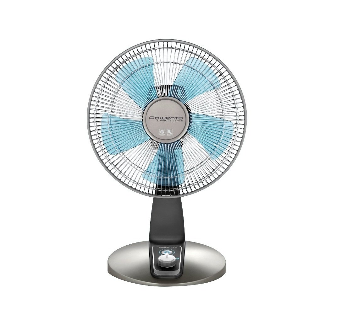 Rowenta Turbo Silence 18-Inch Ultra Quiet Oscillating Table Fan - 4 Speed Manual Dial, Portable Indoor Cooling for Home, Office & Bedroom - Perfect for Summer, White Noise & Air Circulation