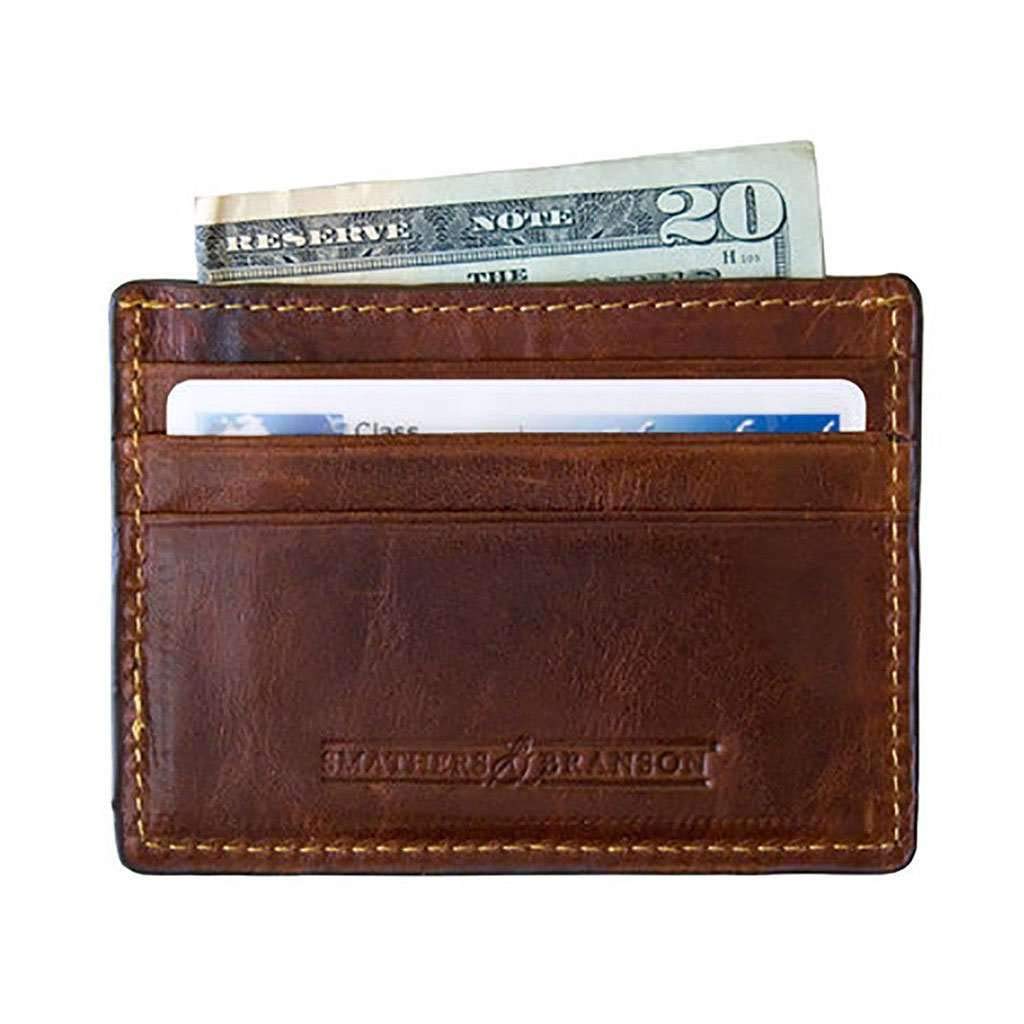 Smathers & Branson Rotunda Scene Needlepoint Credit Card Wallet - Stylish RFID-Blocking Leather Wallet for Men & Women | Perfect for Travel, Business & Everyday Use