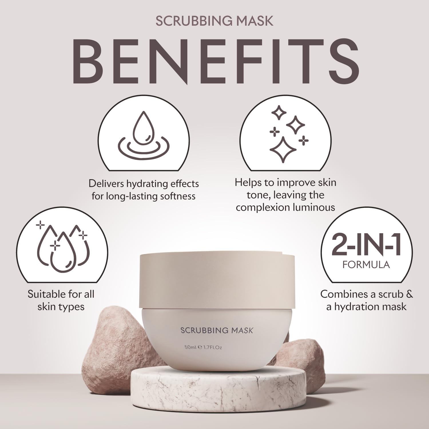 SEACRET 2-in-1 Facial Scrubbing Mask & Exfoliator - Dead Sea Minerals & Pumpkin Enzyme Face Scrub for Deep Cleansing & Glowing Skin | Kaolin Clay Mask for Blackhead Removal | Perfect for Daily Skincare Routine & Spa Night Self-Care
