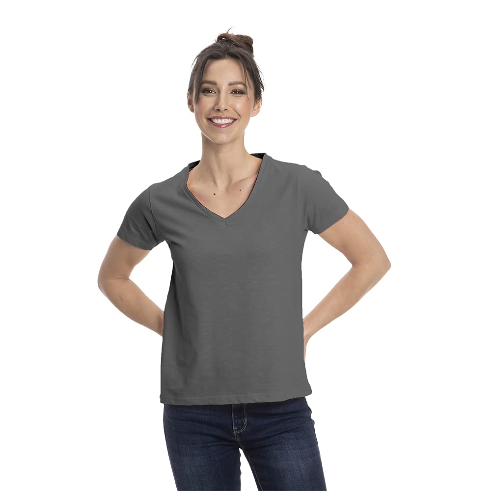 Sierra Socks Women's V-Neck Cotton T-Shirts - Soft Casual Short Sleeve Tops for Everyday Wear, Workout & Layering
