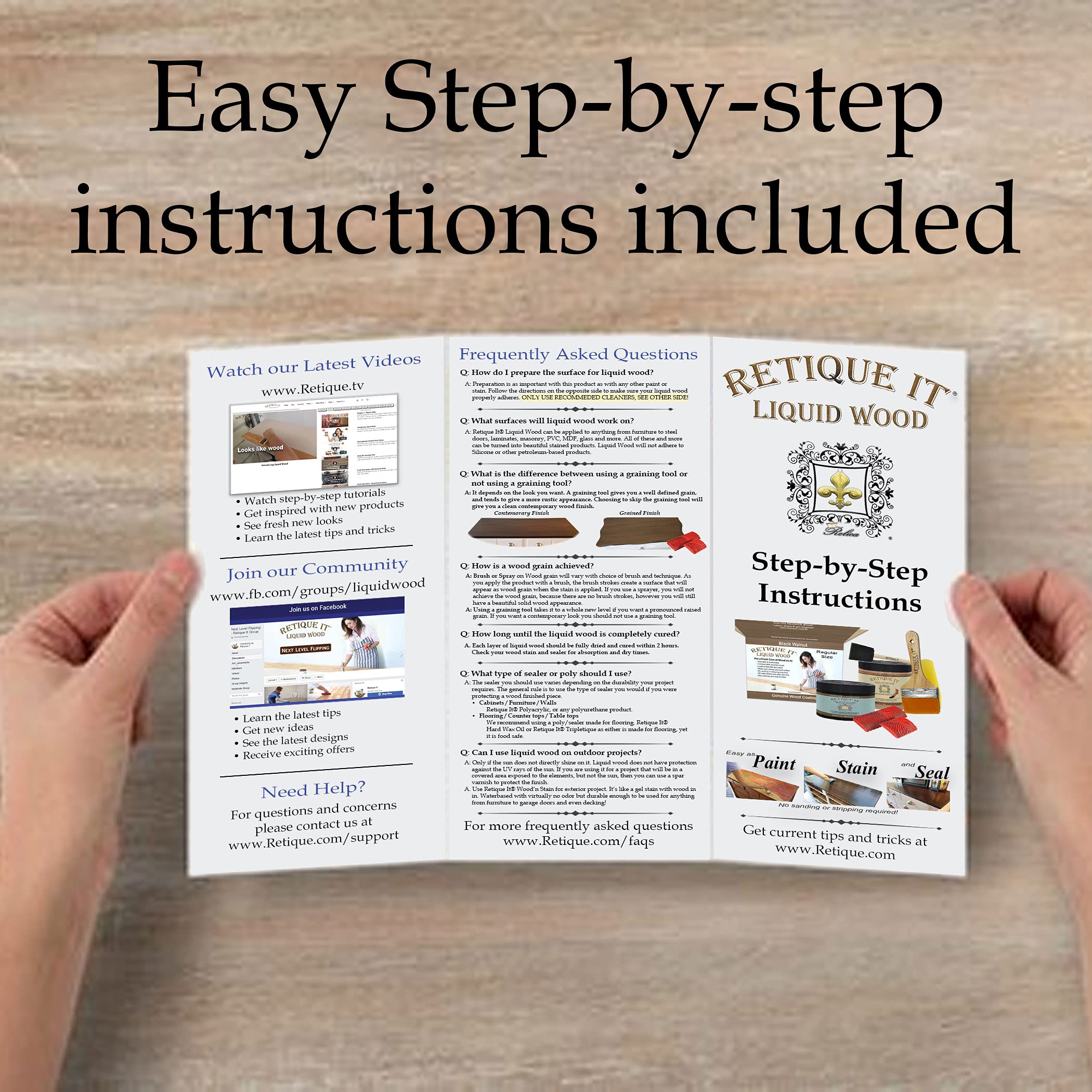 Retique It Water-Based Gel Stain - Contemporary Wood & Java Finish for Furniture, Cabinets, DIY Projects | Easy Application, Eco-Friendly, Long-Lasting | Perfect for Home Renovation & Wood Restoration