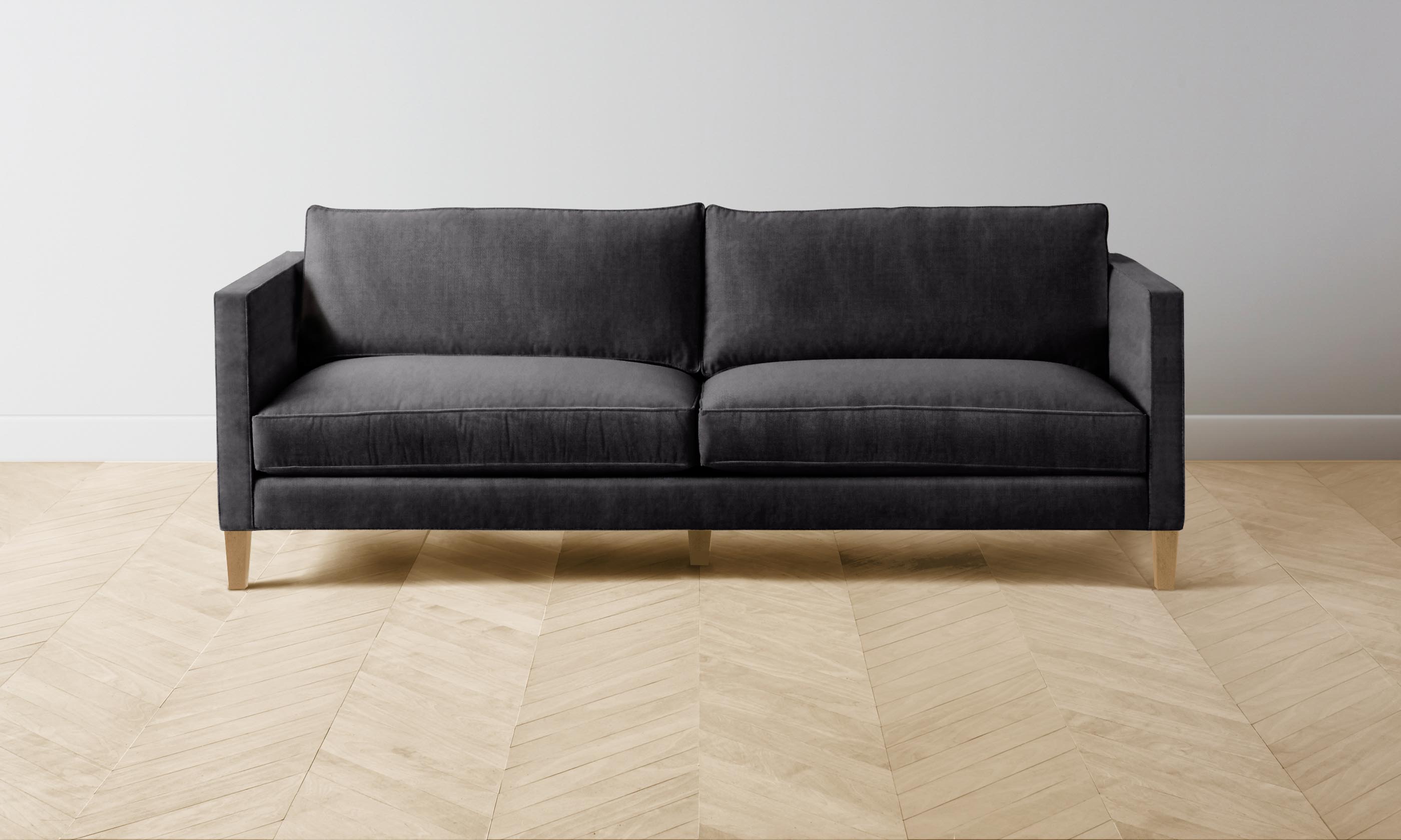 The Crosby Sectional Sofa - Performance Velvet Slate Blue Modern Living Room Furniture for Small Spaces | Perfect for Apartments, Condos & Cozy Homes