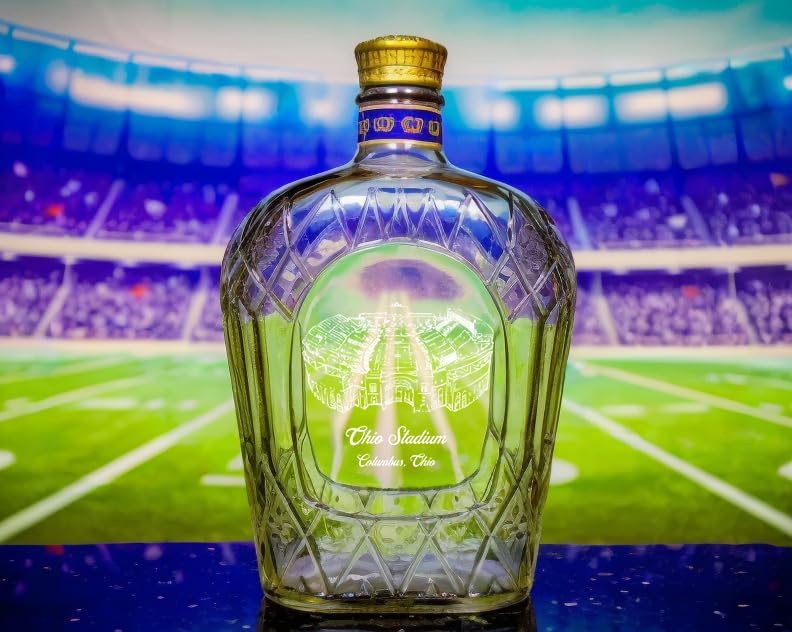 Custom American Football Stadium Whiskey Decanter - Personalized Sports Fan Gift for Men, Whiskey Lovers | Christmas Present for Him | Perfect for Game Day Parties, Man Cave Decor & Collector's Display (Style 1)