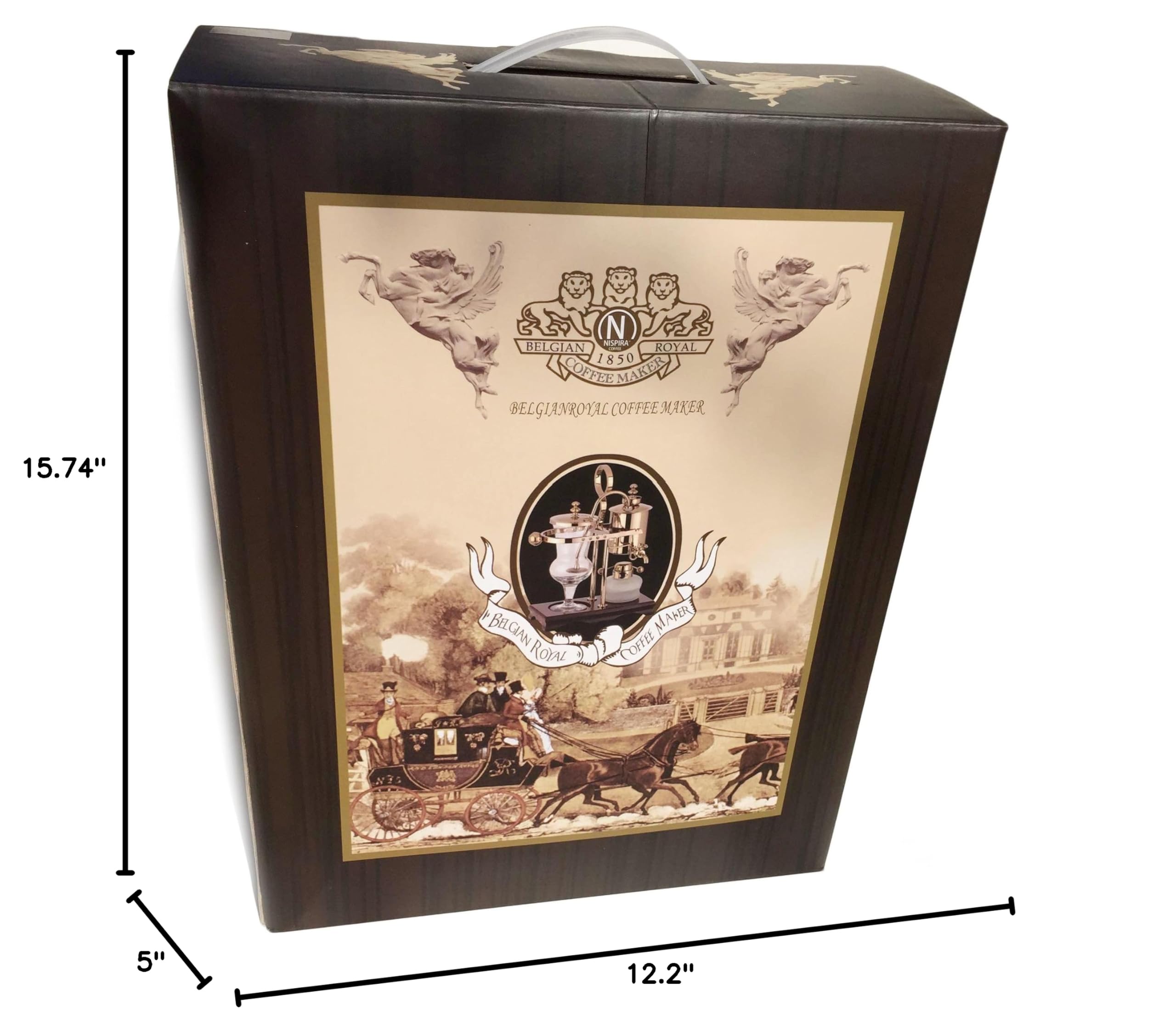 Premium Nispira Belgium Royal Family Balance Syphon Coffee Maker - 500ml Vintage Vacuum Brewing System with Unique Gravity Design (Silver) - Perfect for Home Baristas & Coffee Enthusiasts