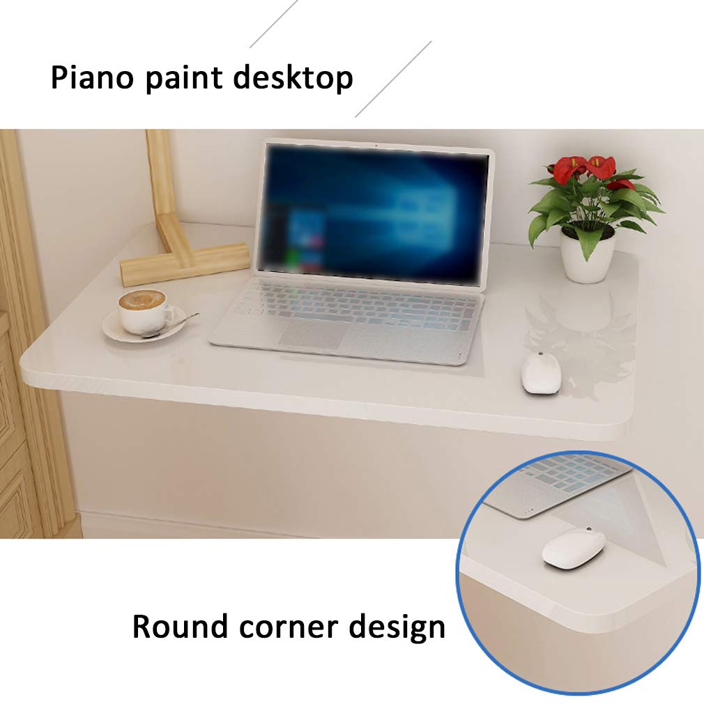 Wall Mounted Folding Table - Space Saving Multi-Purpose Desk for Home & Office (120x60cm/47x24in) | Perfect as Computer Workstation, Kids Study Desk, Kitchen Counter, Laundry Table & More | Durable 32 Size Options for Bedroom, Garage & Restaurant Use