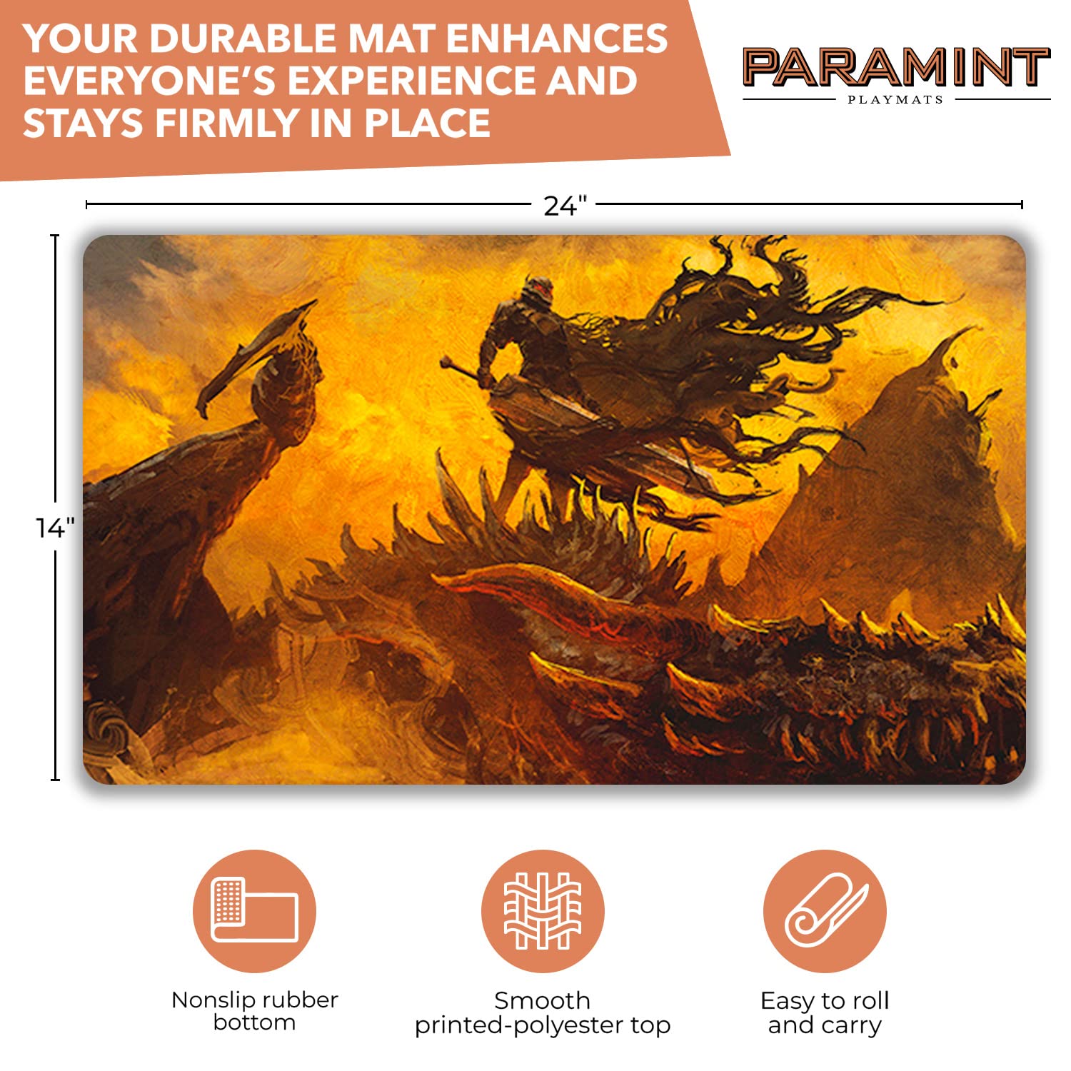 Anato Finnstark Dragon Slayer Stitched MTG Playmat - Berserk Anime Inspired Magic The Gathering Playmat for MTG, YuGiOh & TCG Games - Premium Original Art Gaming Accessory - Perfect for Card Game Tournaments & Casual Play