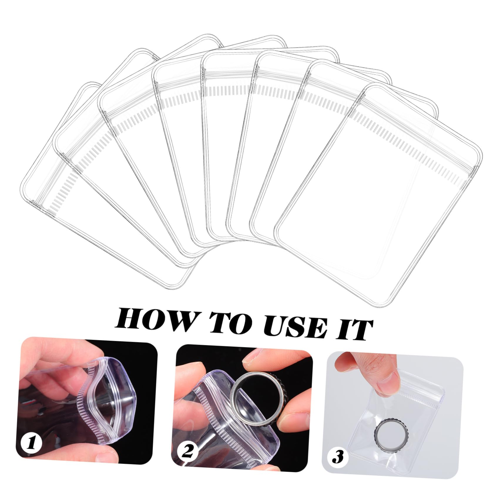 ABOOFAN 4 Sets Clear Jewelry Storage Bags - 200pcs*4 Resealable Self Seal Vacuum Bags for Jewelry Organizer, Small Packing, Mini Baggie | Perfect for Jewelry Display, Travel Storage & Craft Organization