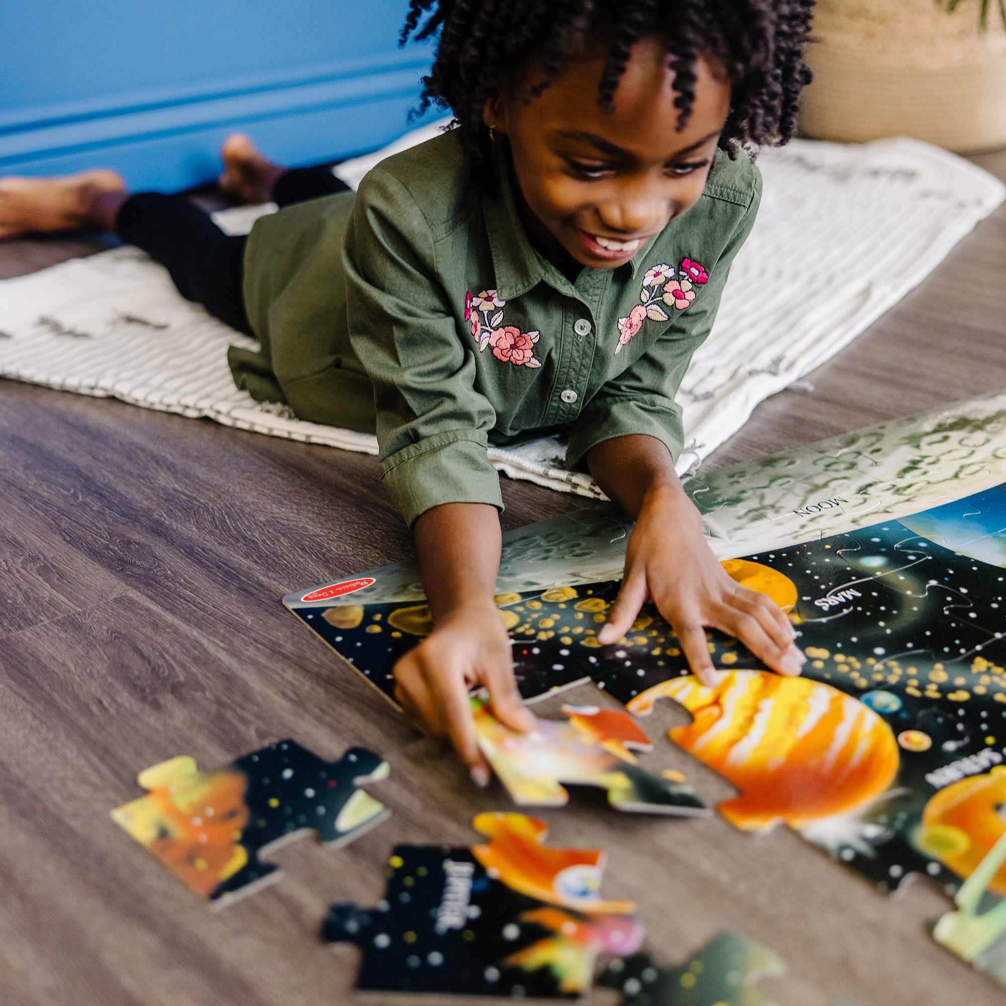 Solar System Floor Puzzle - 48 Piece Educational Space Puzzle for Kids - Perfect for Learning Planets & STEM Activities at Home or School
