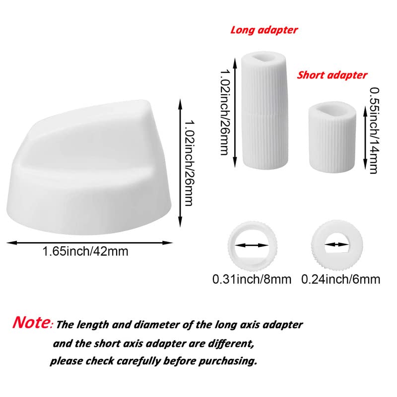 Jetec 4-Pack Universal Oven Knobs Replacement with 12 Adapters - Fits Most Stoves, Ranges & Appliances - Durable White Control Knobs (Check Dimensions Before Purchase) - Perfect for Kitchen Upgrades & Appliance Repairs
