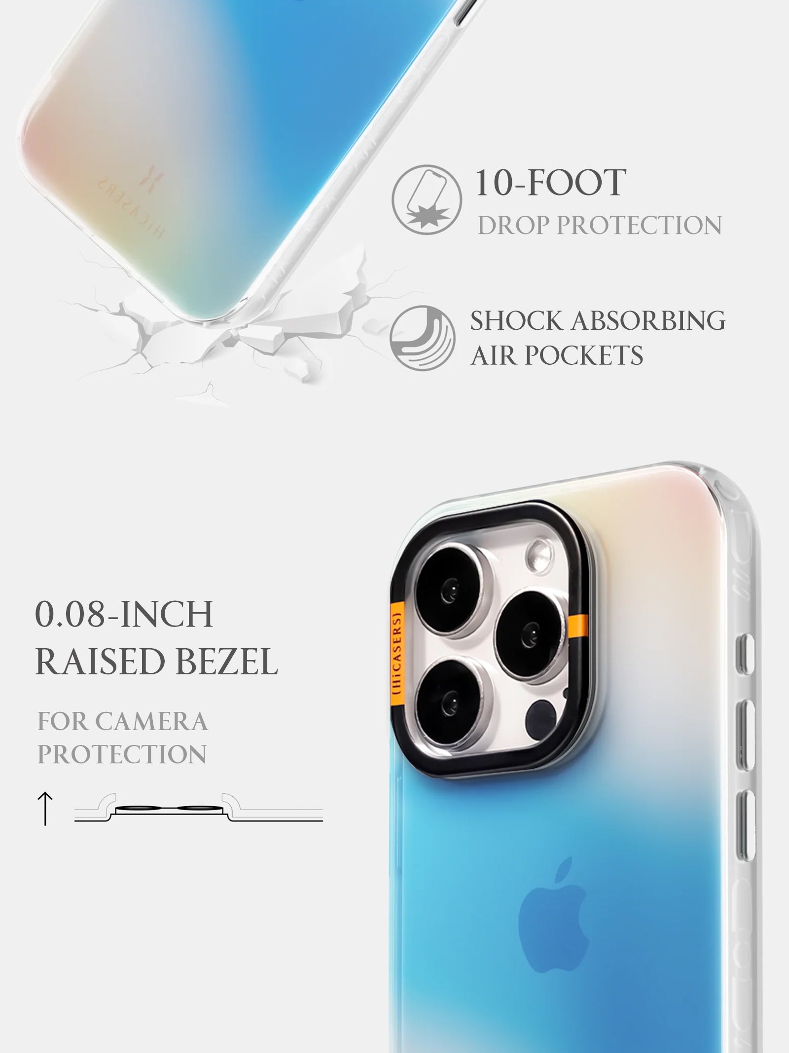 Vibrant Iridescent Phone Case - Aqua & Peach Color Changing Design for iPhone & Samsung | Perfect for Parties, Festivals & Everyday Glam