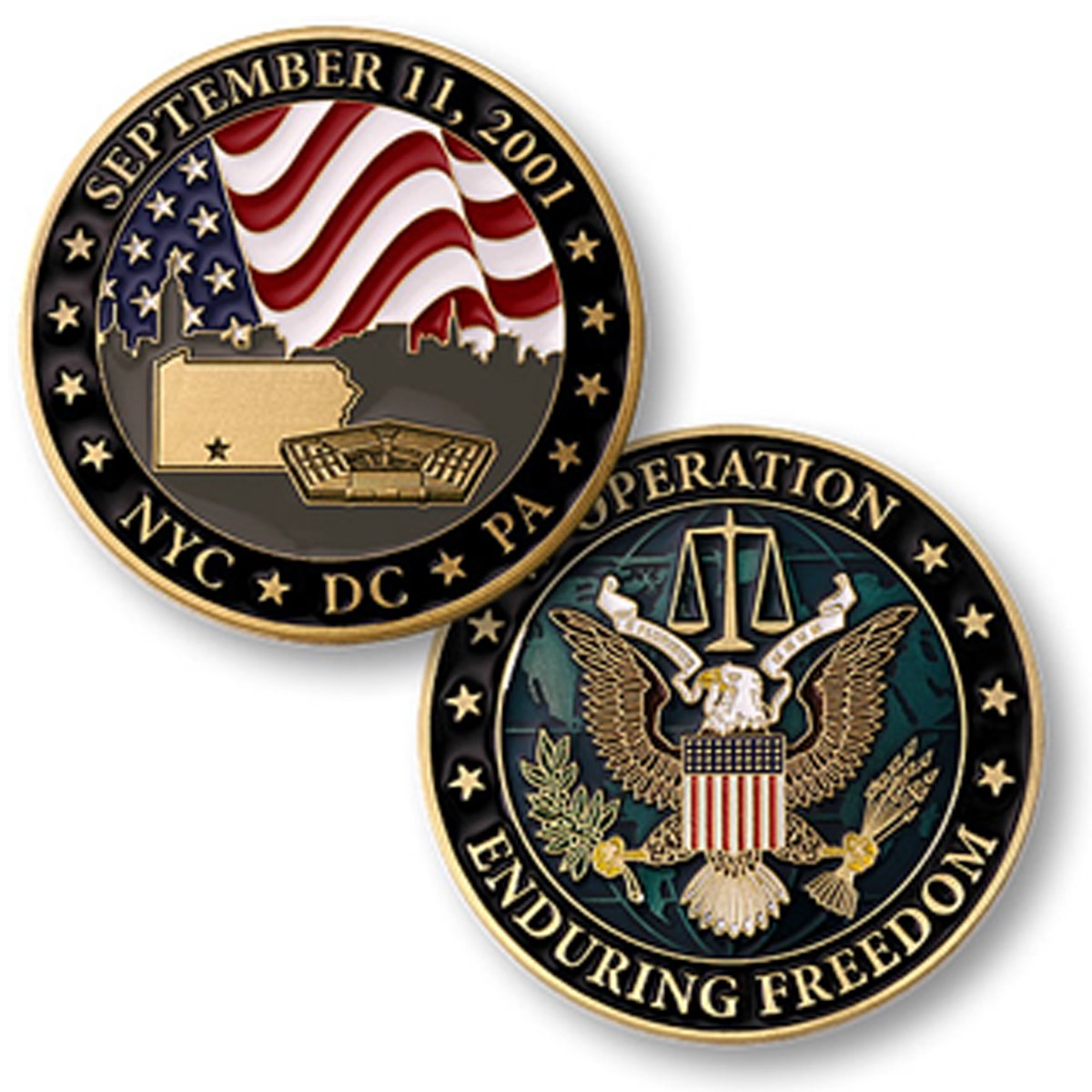 Milwaukee Eight Black Timing Cover Coin Mount Set - 9/11 Memorial Edition for Harley Davidson Motorcycles | Perfect for Biker Events & Patriotic Displays