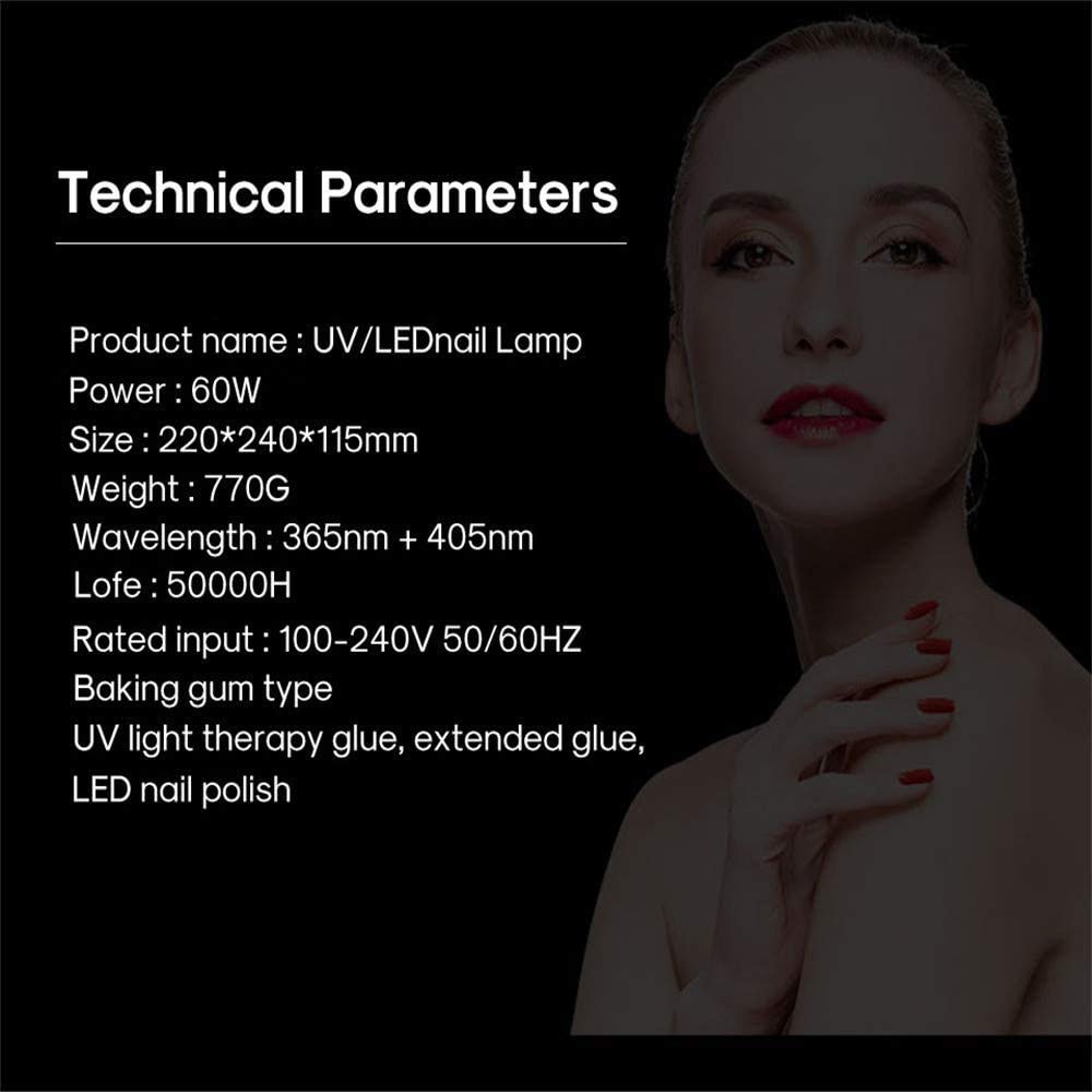 Professional Portable UV LED Nail Lamp - Fast Curing Gel Nail Dryer with 5 Timer Settings | Compact Manicure Pedicure Kit for Home & Salon Use | Perfect for Gel Polish, Acrylic Nails & DIY Nail Art