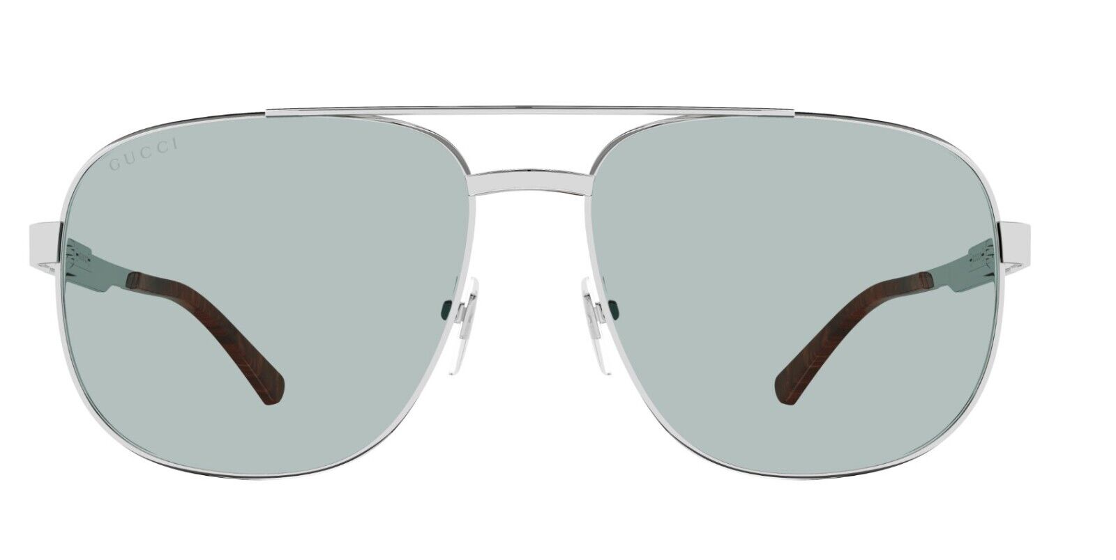 Gucci GG1223S 004 Silver/Green Caravan Sunglasses for Men - Luxury Polarized UV Protection - Perfect for Driving, Beach & Outdoor Activities