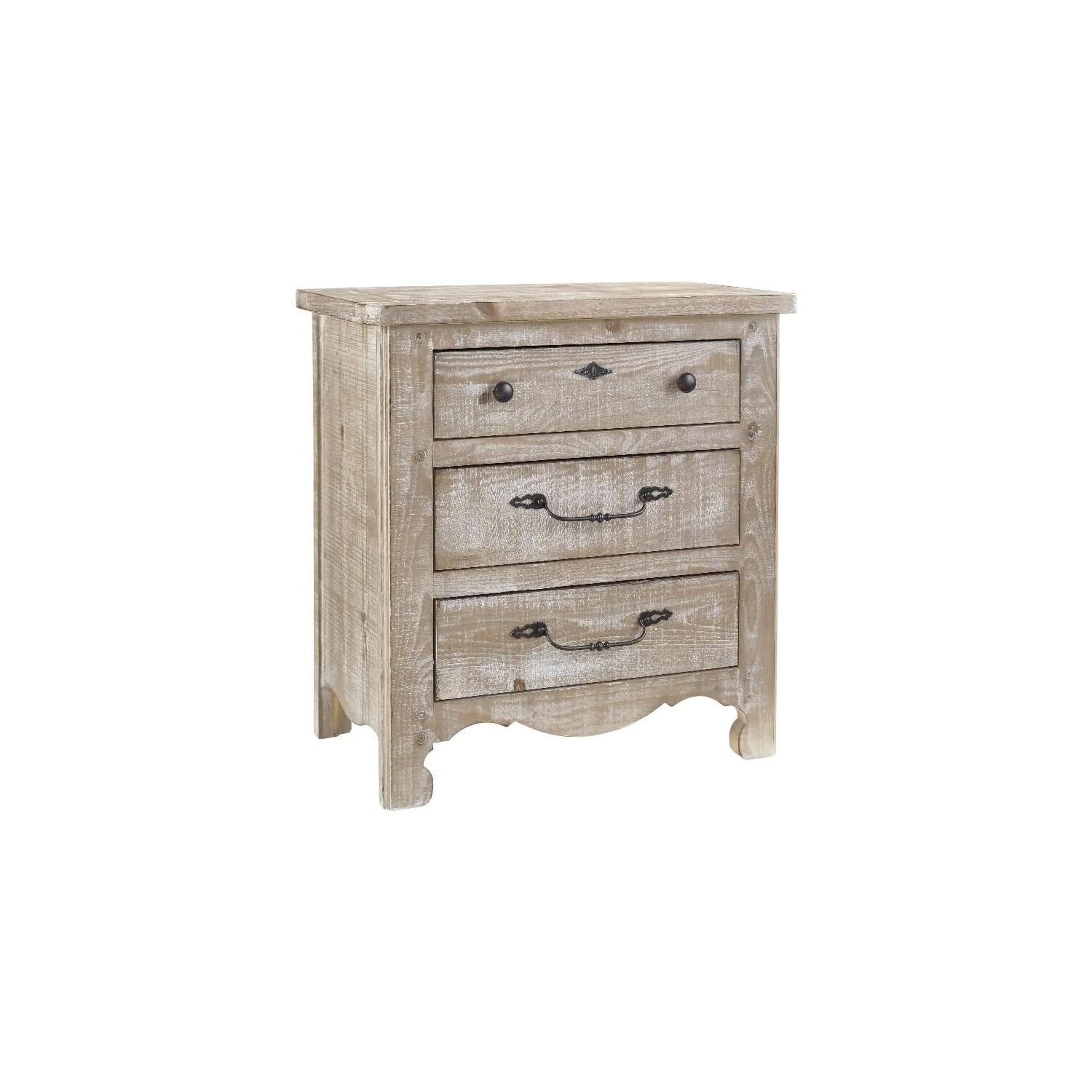 Progressive Furniture Chatsworth Nightstand in Chalk Finish - Modern Bedside Table with Storage for Bedroom Decor
