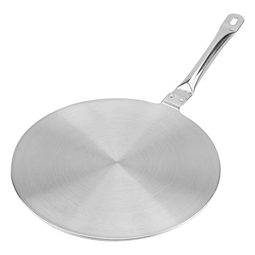 9.44 Inch Stainless Steel Heat Diffuser Plate for Gas, Electric & Induction Stoves - 24cm Induction Cooker Flame Guard with Handle - Perfect for Simmering, Melting Chocolate & Even Heat Distribution in Home Kitchen