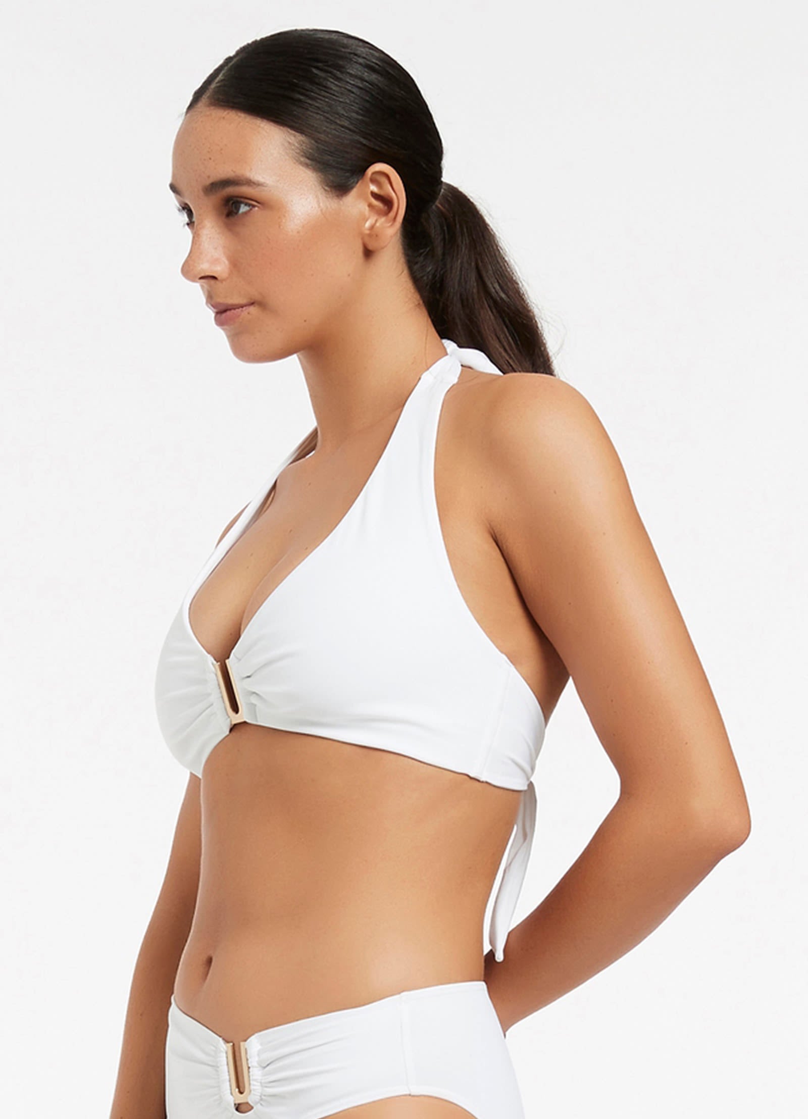 Jetset DD Halter Top for Women - Sexy White Summer Crop Top | Perfect for Beach, Pool Party & Vacation Outfits
