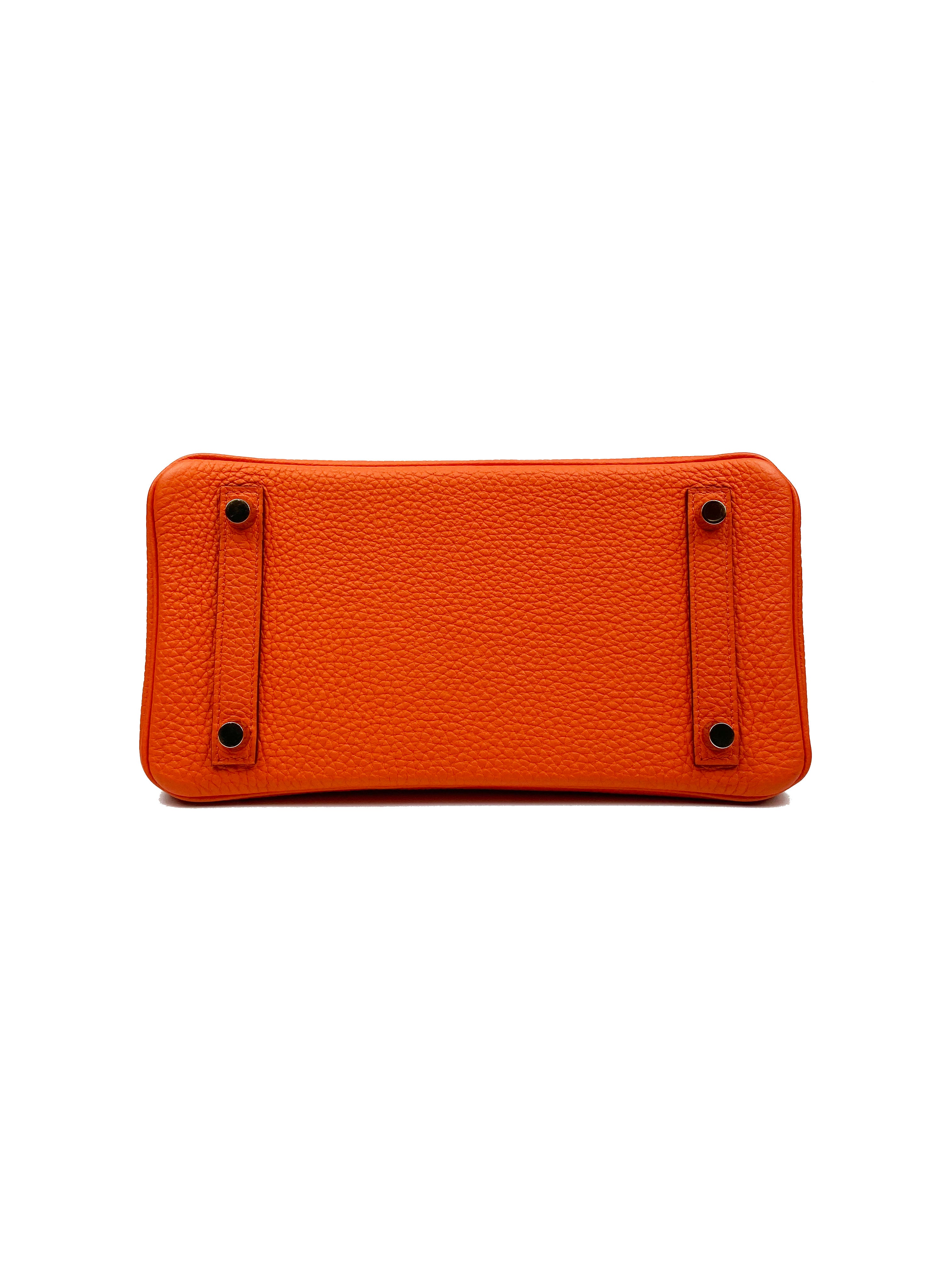 Authentic Hermes Birkin 25 Handbag in Orange - Luxury Togo Leather Top Handle Bag for Women | Perfect for Work, Travel & Special Occasions