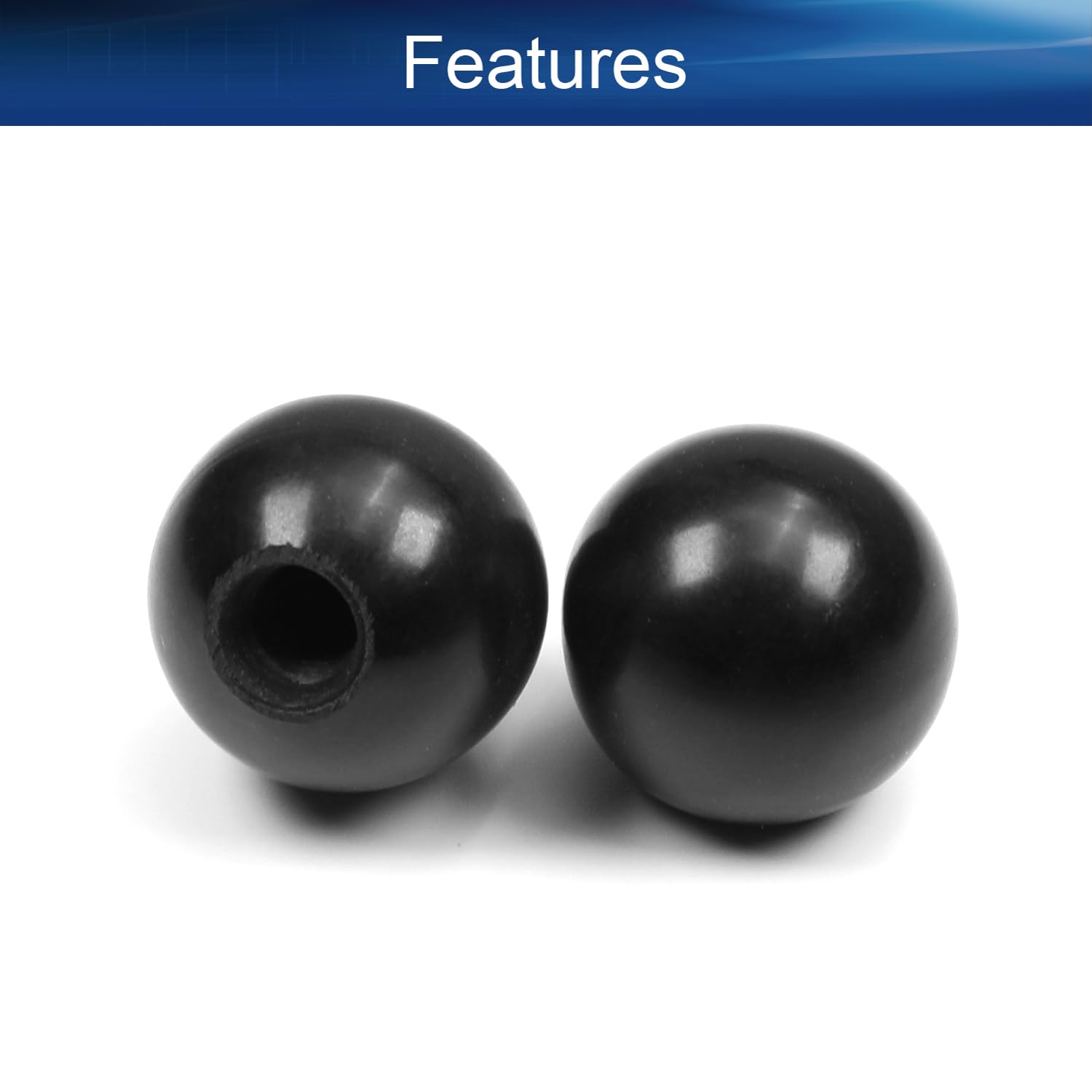 Bettomshin 4Pcs Black Bakelite Ball Knob - M6 Female Thread, 20mm Diameter Smooth Spherical Handle - No Twist Design for Lawn Mowers, Exercise Equipment & Industrial Machinery (Perfect for Control Panels, Gym Machines & Workshop Tools)
