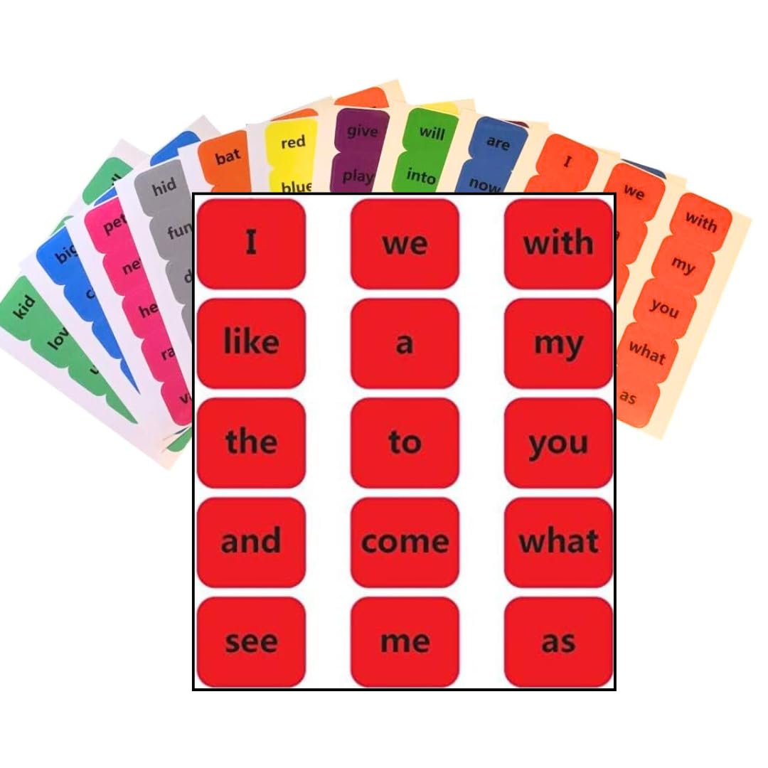 Sight Words Stickers for Kids - Educational Learning Stickers for Kindergarten, Pre-K & Toddlers | Word Game Flash Cards with Fun Activities | Perfect for Homeschooling & Classroom Learning