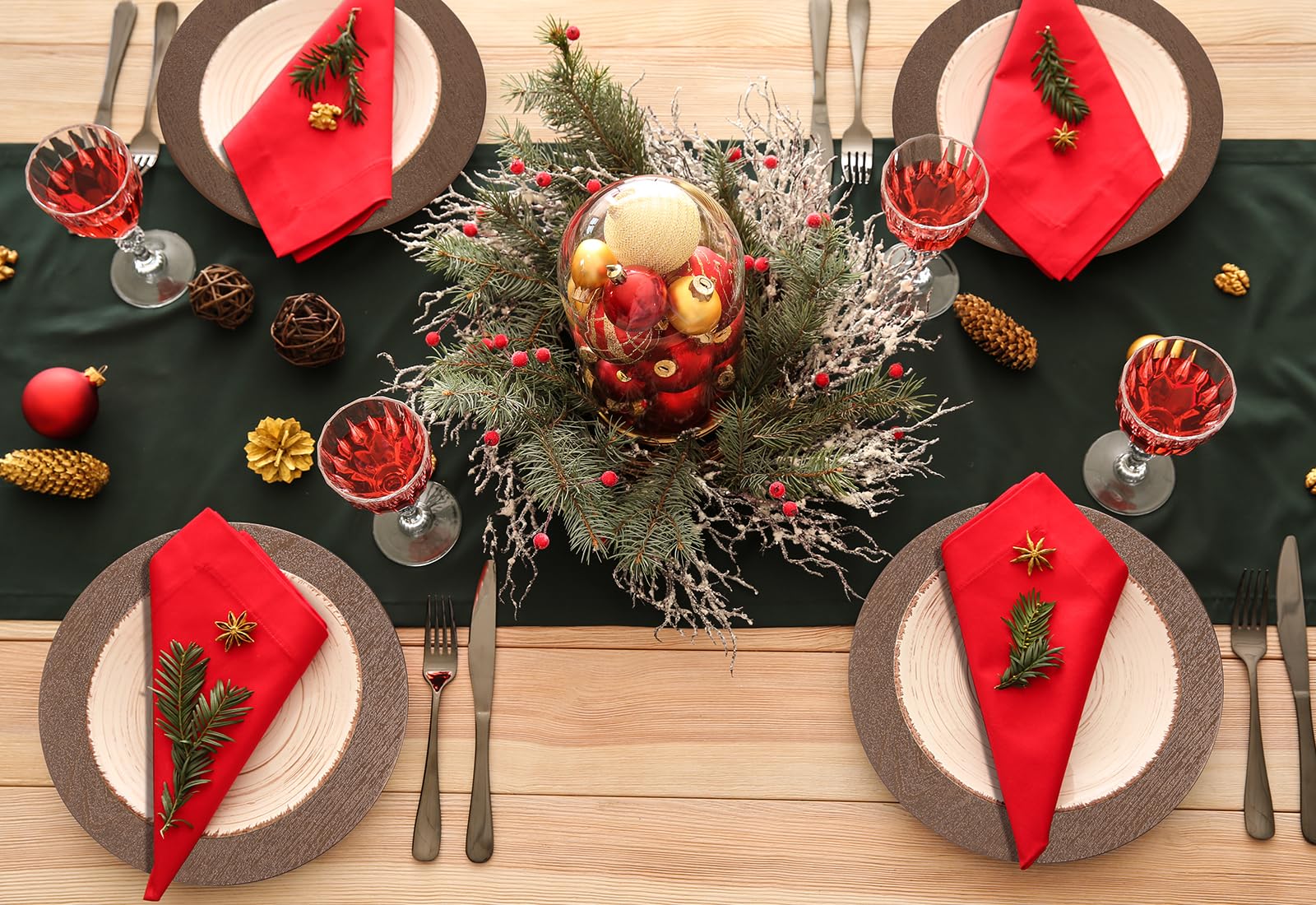 12-Piece Wood Charger Plates Set - Elegant Dinner Plate Chargers for Thanksgiving, Christmas, Weddings, Parties & Holiday Events - Perfect for Formal Dining, Buffet Settings & Special Occasions