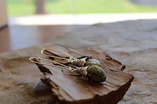 Natural Stone Earrings for Women - Elegant Long Hook Dangle Earrings for Boho, Party & Everyday Wear