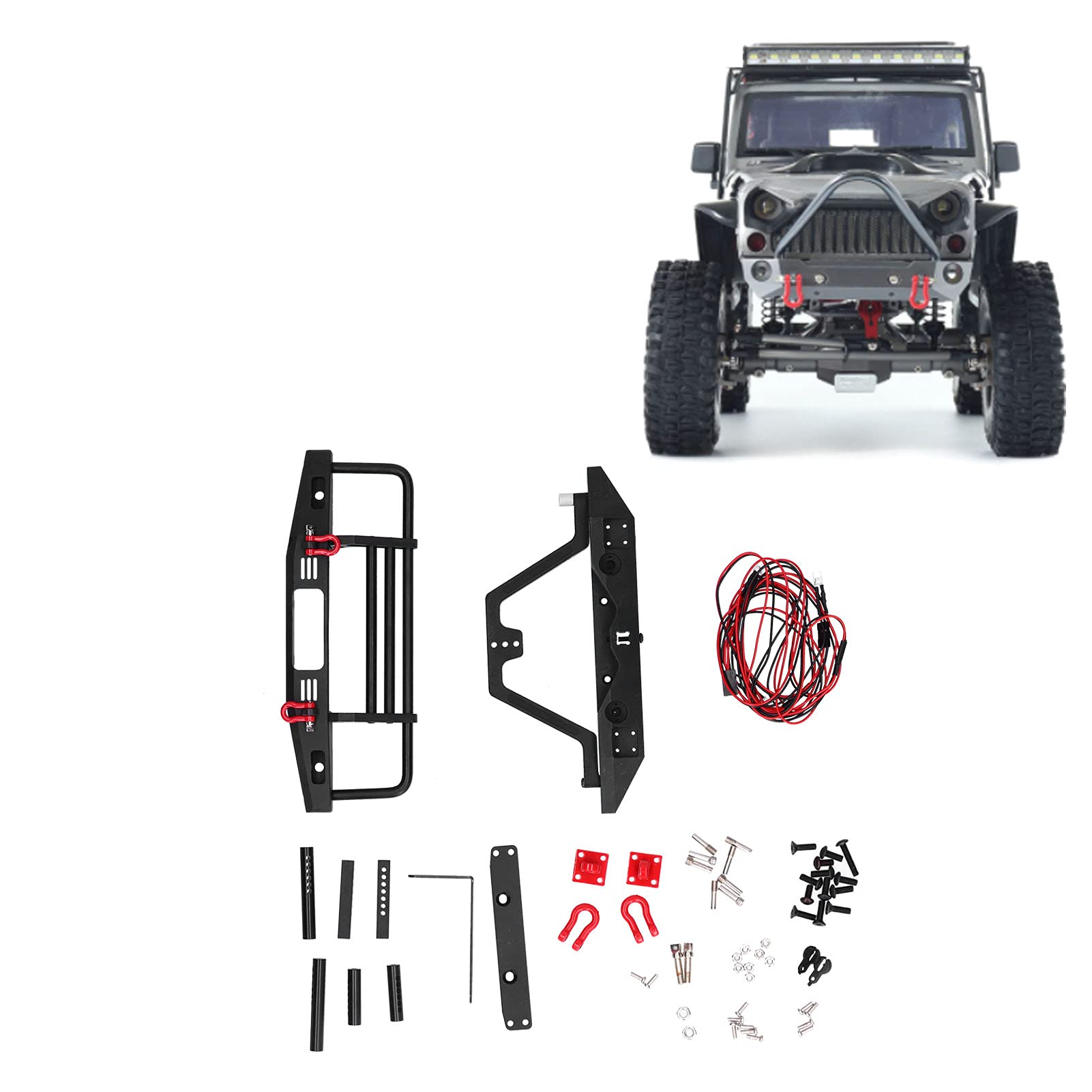 Shanrya 1/10 Scale Front Bumper for RC Crawler Cars - Durable Off-Road Bumper for Traxxas TRX-4, Axial SCX10 - Perfect for Rock Crawling & Trail Adventures