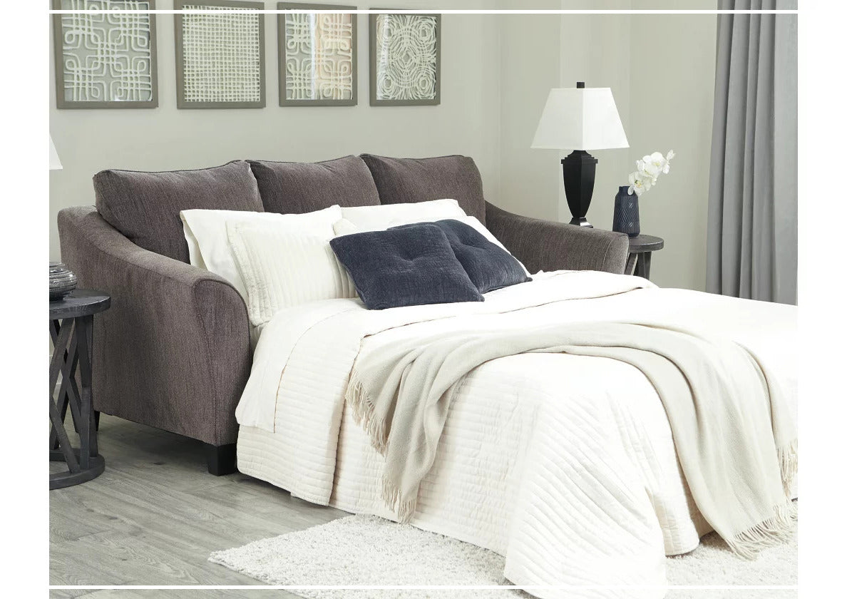 Gio Italia Naldini Sleeper Sofa in Slate Brown - Convertible 3-Seater Couch Bed for Small Spaces & Guest Rooms