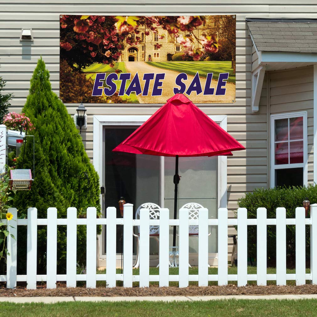 Custom Vinyl Banners for Outdoor Advertising - 48x96 Inches Weatherproof Yard Signs with 8 Grommets | Perfect for Estate Sales, Business Promotion & Industrial Use