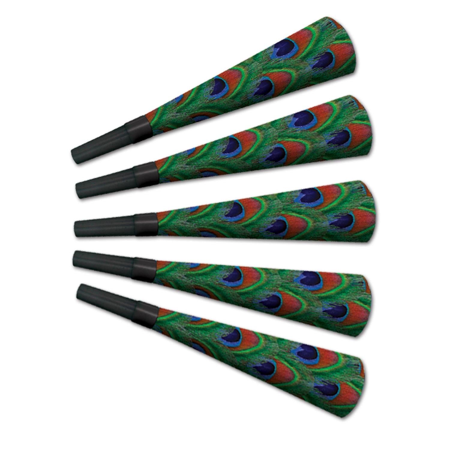100 Pack Beistle Peacock Horns - New Years Eve Party Noisemakers & Blowouts for Celebrations, Birthdays & Festive Events