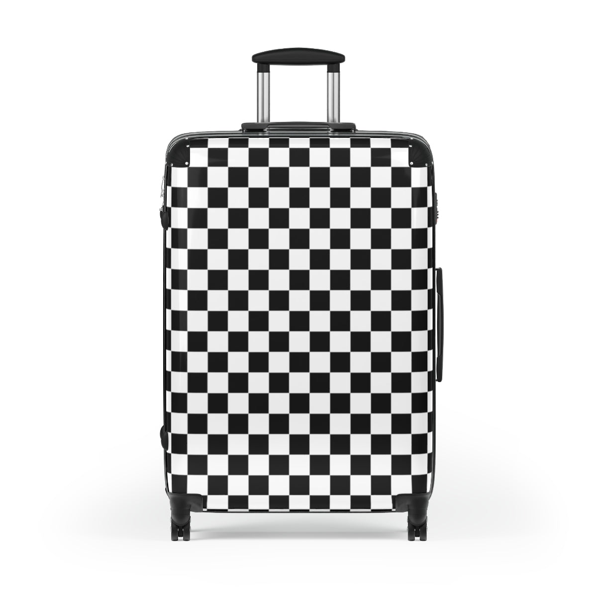 Checkered Hard Shell Cabin Suitcase with 360° Swivel Wheels, Combination Lock & Adjustable Handle - Durable Carry-On Luggage for Air Travel, Business Trips & Weekend Getaways