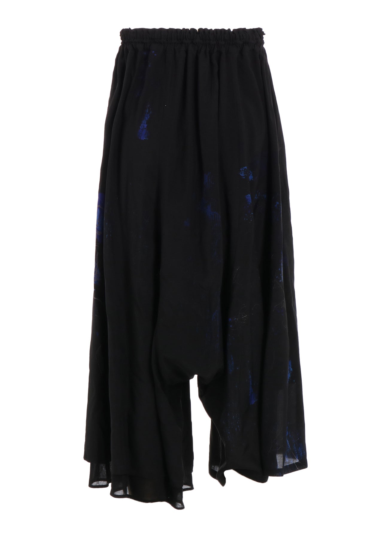 CU/LAWN FLOWER SKETCH LEFT DOUBLE GATHERED PANTS - Women's High Waisted Floral Print Wide Leg Trousers for Summer Casual Wear, Office Outfits and Beach Vacations