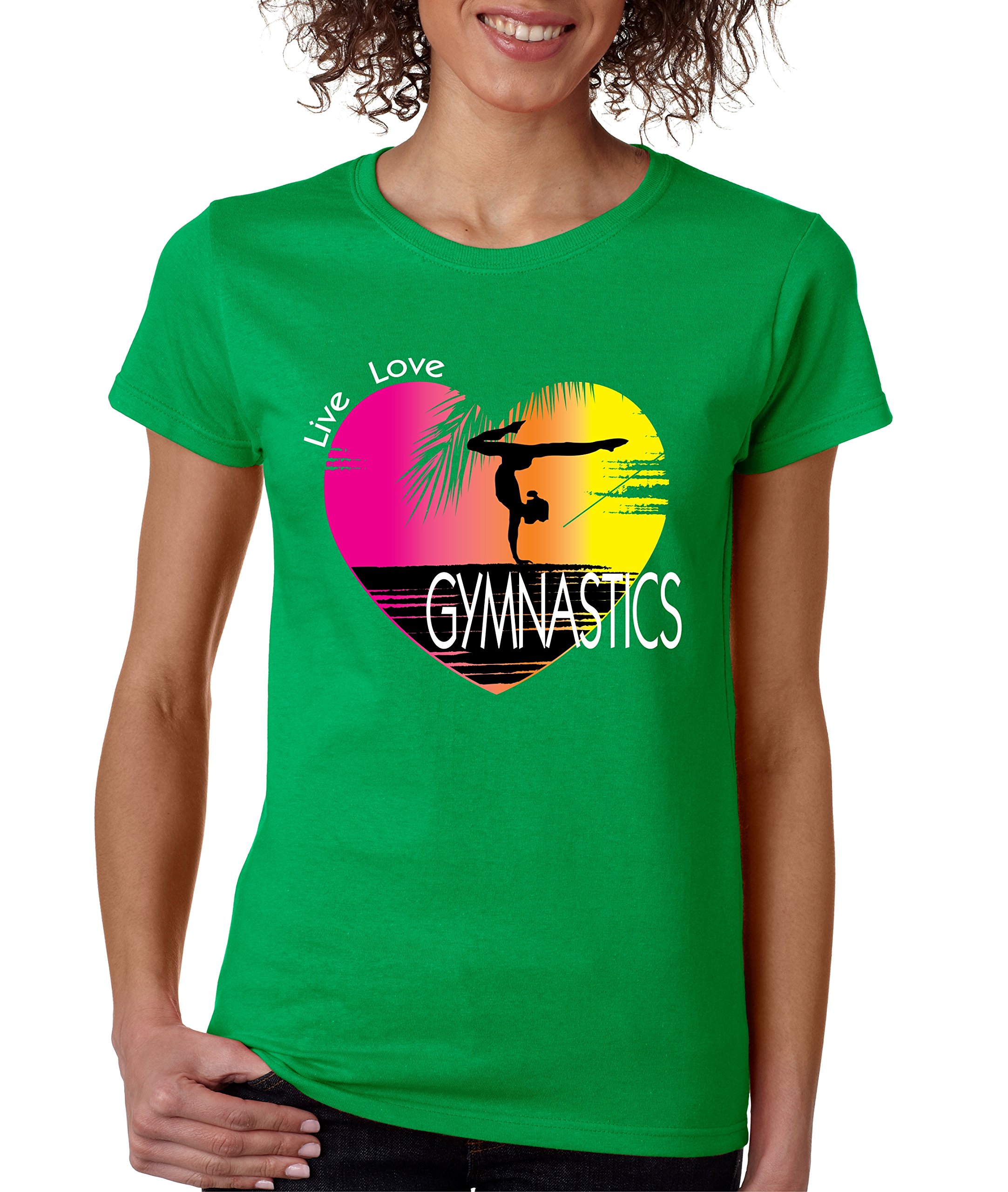 ALLNTRENDS Women's Gym T-Shirt - Pink Artistic Love Print Workout Top for Yoga, Running & Fitness Training