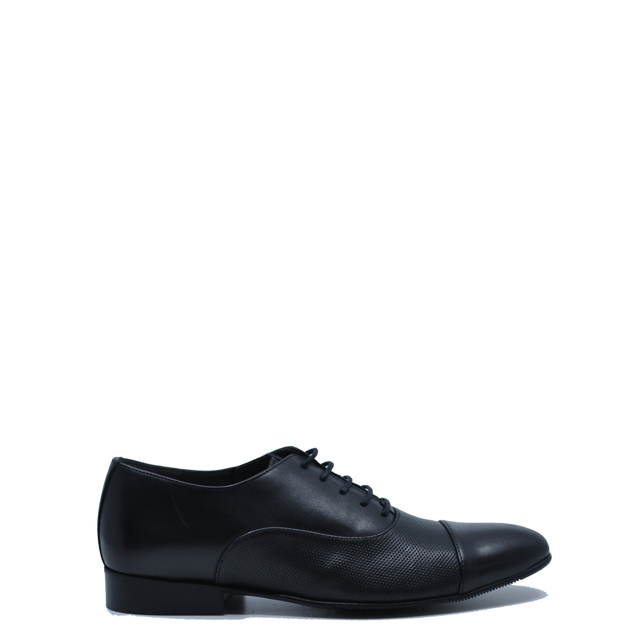 Men's Atlanta Moccasin Black Textured Leather Contrast Lace-Up Shoes - Casual Comfort for Everyday Wear & Outdoor Adventures