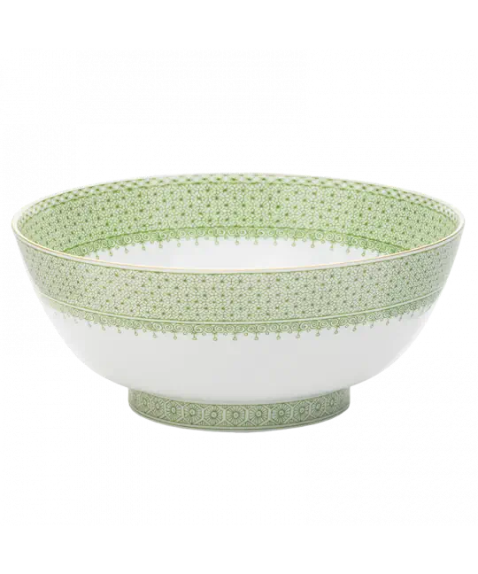 Mottahedeh Apple Lace Bowl - Elegant Porcelain Fruit Serving Bowl with Intricate Lace Design - Perfect for Dining Table Centerpiece, Fruit Display, and Home Decor