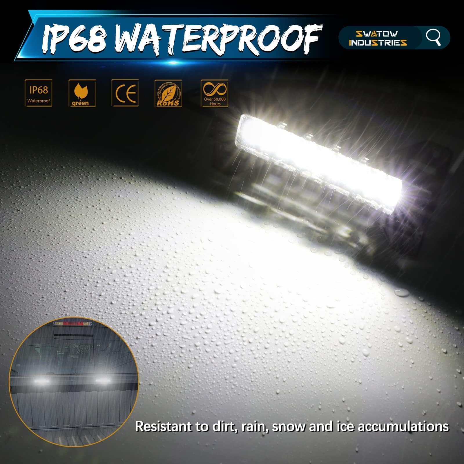 4 Pods LED Truck Bed Lights with Switch - Waterproof Rear Cargo Lighting Kit for Pickup Trucks (F150, Toyota, Chevy, Ram, GMC) & Vans/RV - White | Durable Bed Lighting for Night Loading & Outdoor Adventures