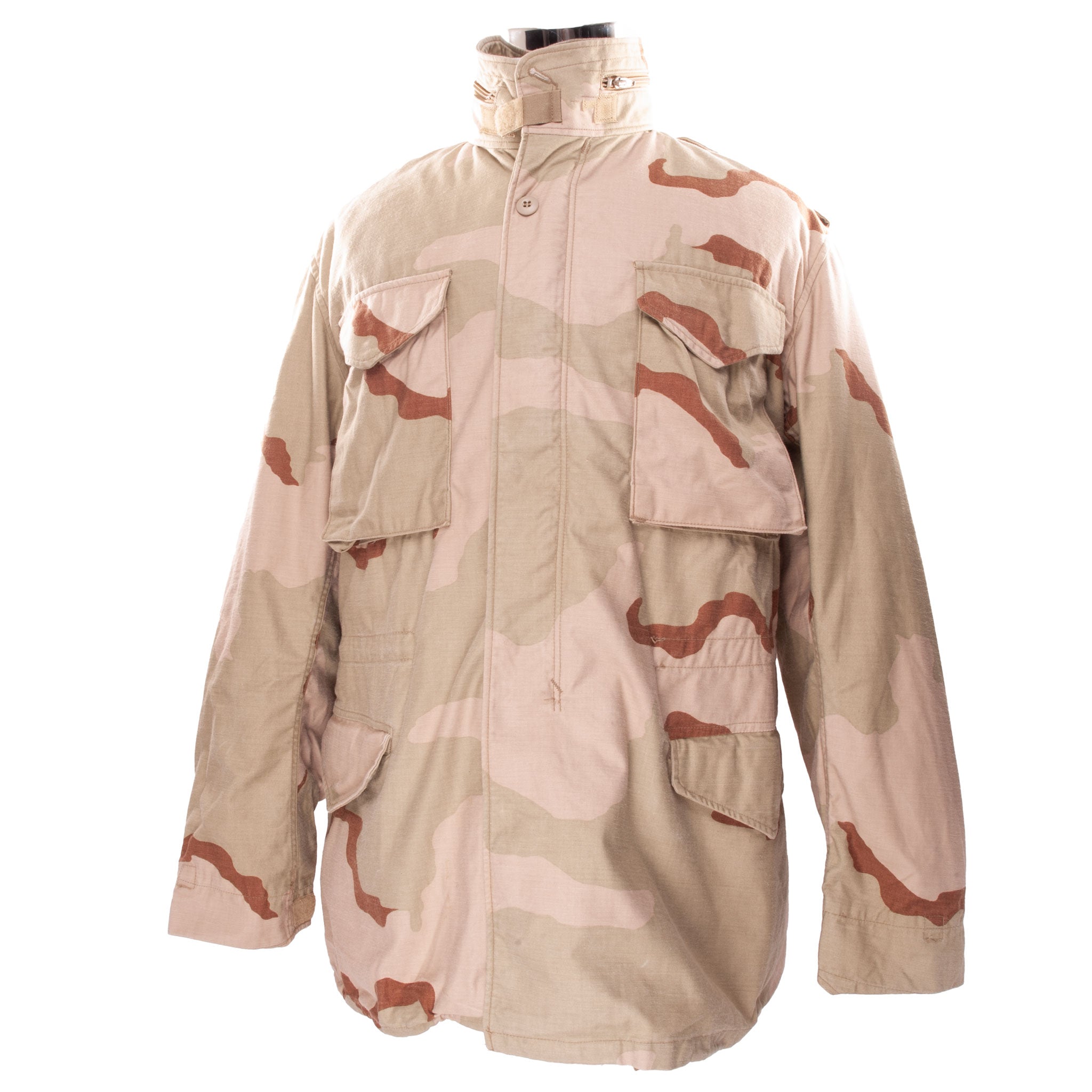 Vintage US Army M65 Field Jacket - Desert Camouflage Military Jacket (1989, Medium Long) - Perfect for Outdoor Adventures, Hunting & Military Reenactments