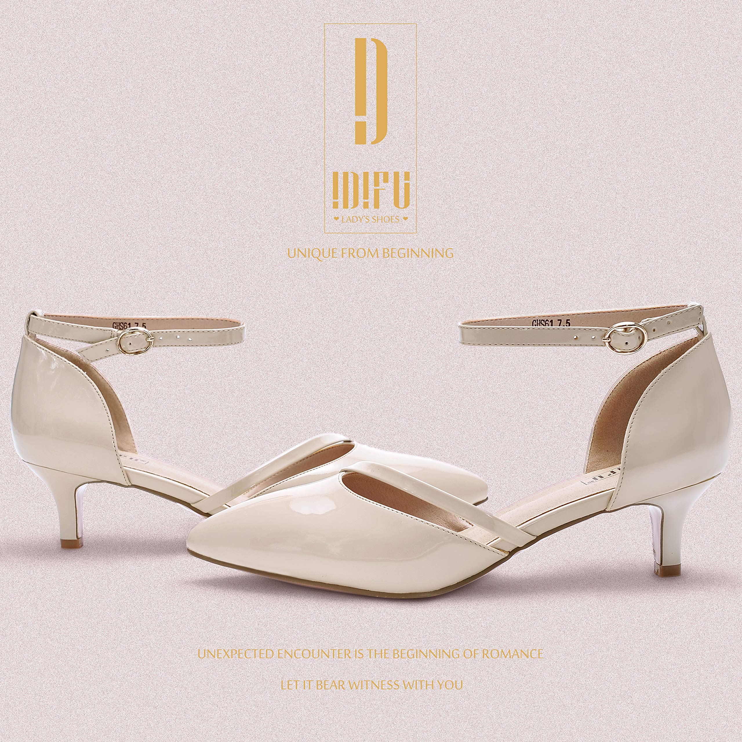 IDIFU Women's IN2 Maxine Low Kitten Heels - Elegant Closed Toe Dress Pumps for Wedding, Evening & Formal Occasions - Perfect for Brides, Prom & Special Events