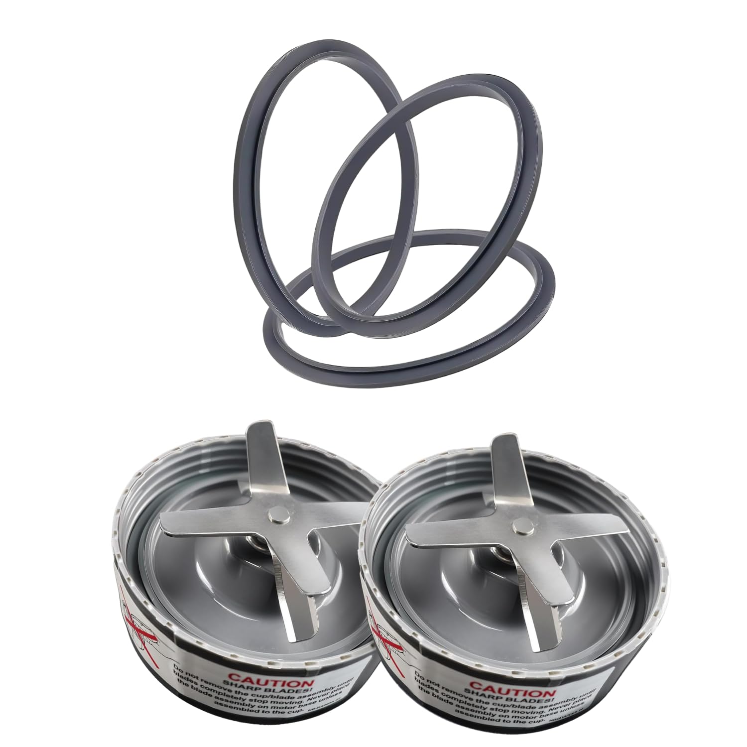 3-Pack Nutribullet Rubber Seals & 2-Pack Blades for 900W/600W Blenders - Replacement Parts for Nutribullet Blenders - Perfect for Smoothies, Juicing & Food Prep
