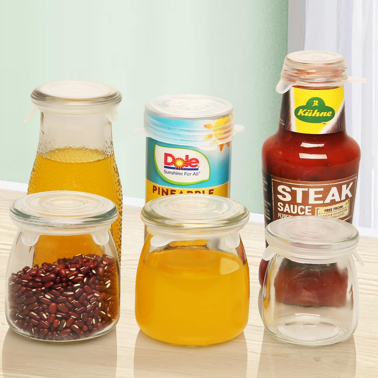 Extra Small Silicone Stretch Lids (2 Inch) - Reusable Food-Grade Silicone Jar Covers for 2-2.4 Inch Containers - Perfect for Yogurt Jars, Milk Bottles & Cans - 8 Pack - Ideal for Meal Prep, Baby Food Storage & Kitchen Organization