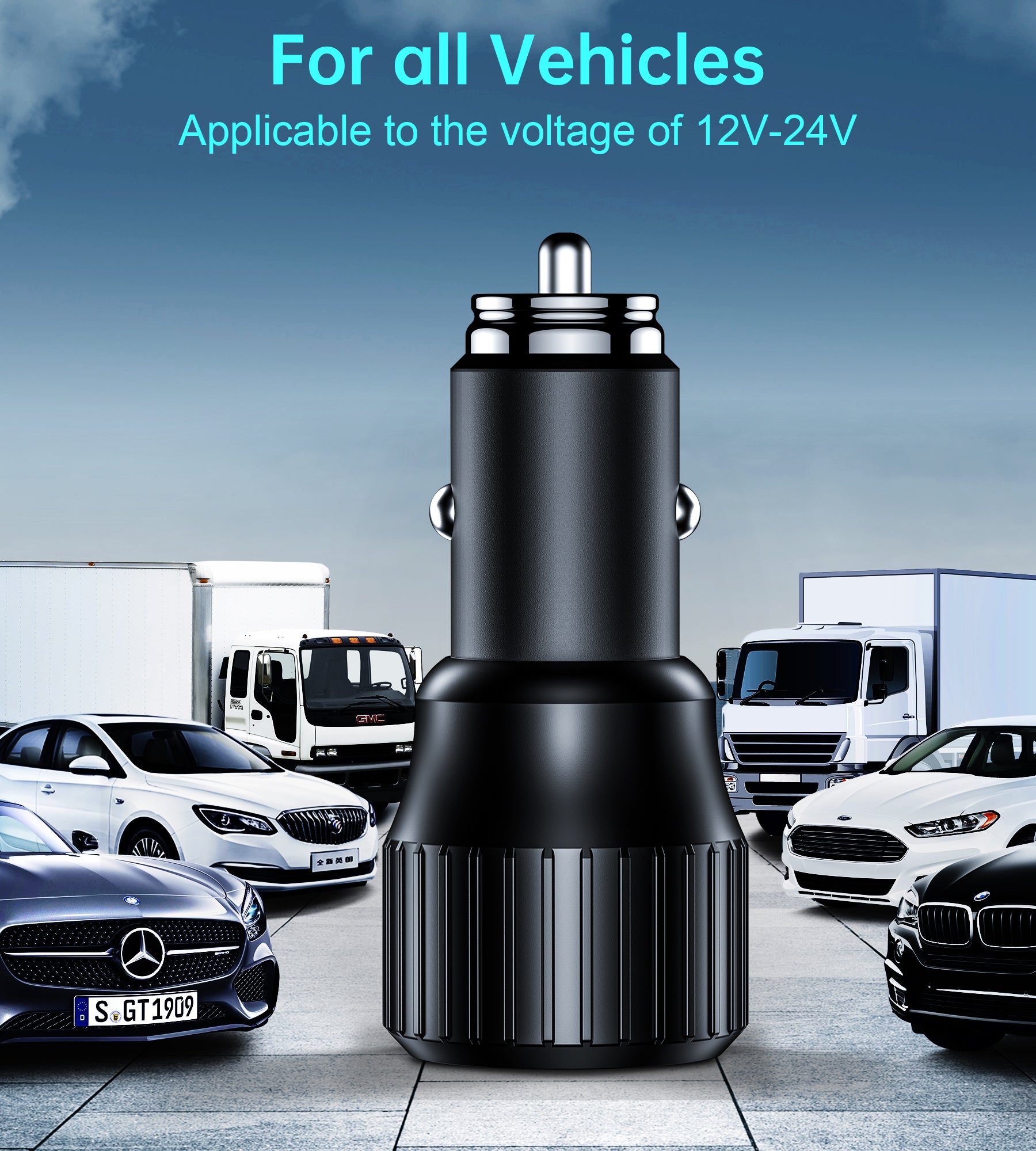 Choetech 63W Dual USB C Car Charger with 45W PD & 18W QC 3.0 - Fast Charging for iPhone 15/14/13, Samsung Galaxy, iPad - Perfect for Road Trips & Daily Commute