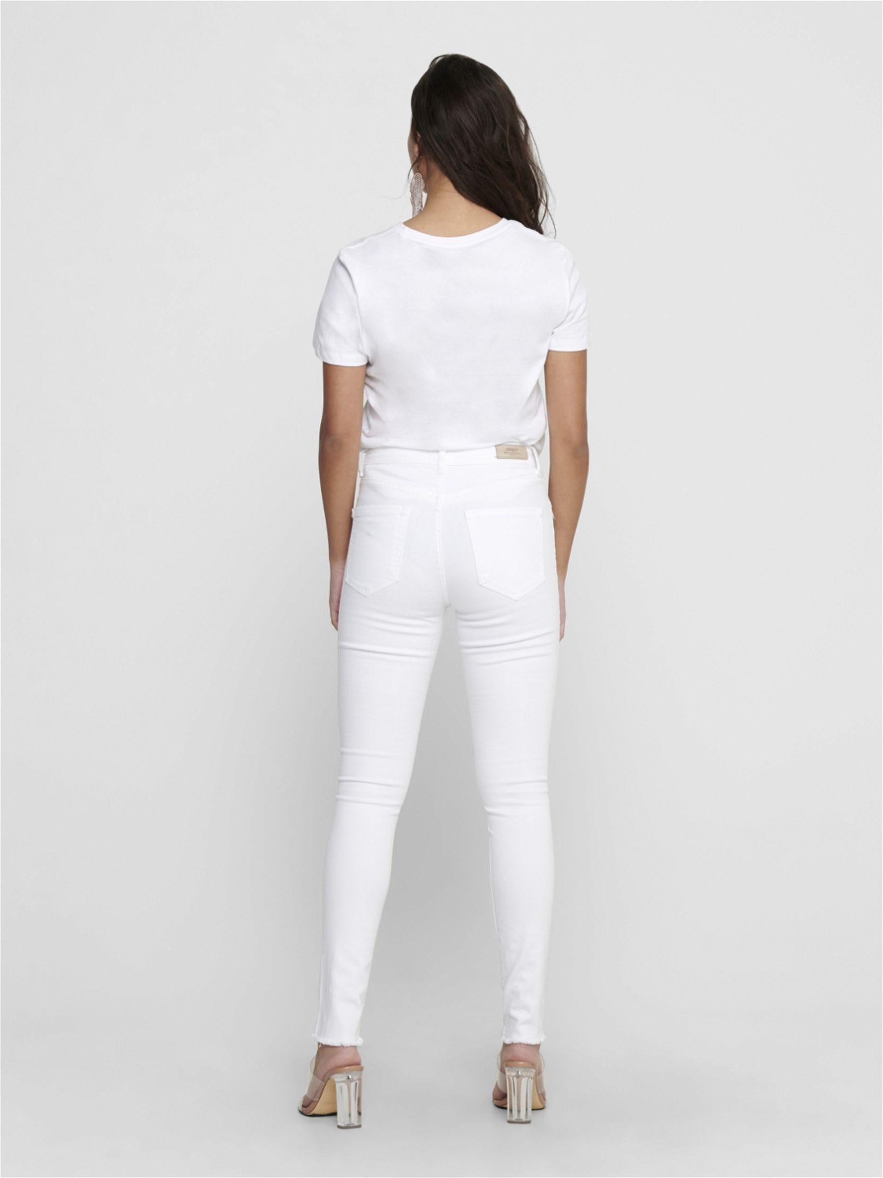 ONLY Women's High Waist Skinny Jeans - ONLBLUSH Medium Rise Stretch Denim Pants for Casual & Night Out | Slim Fit Comfortable Jeans for Everyday Wear