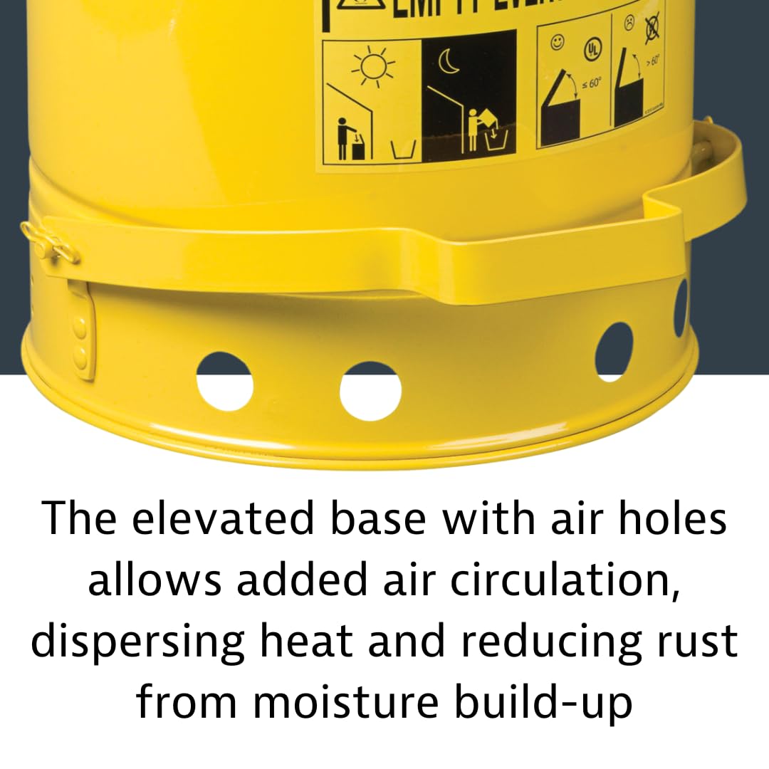 Justrite 6 Gallon Galvanized Steel Oily Waste Can with Foot Pedal | 16