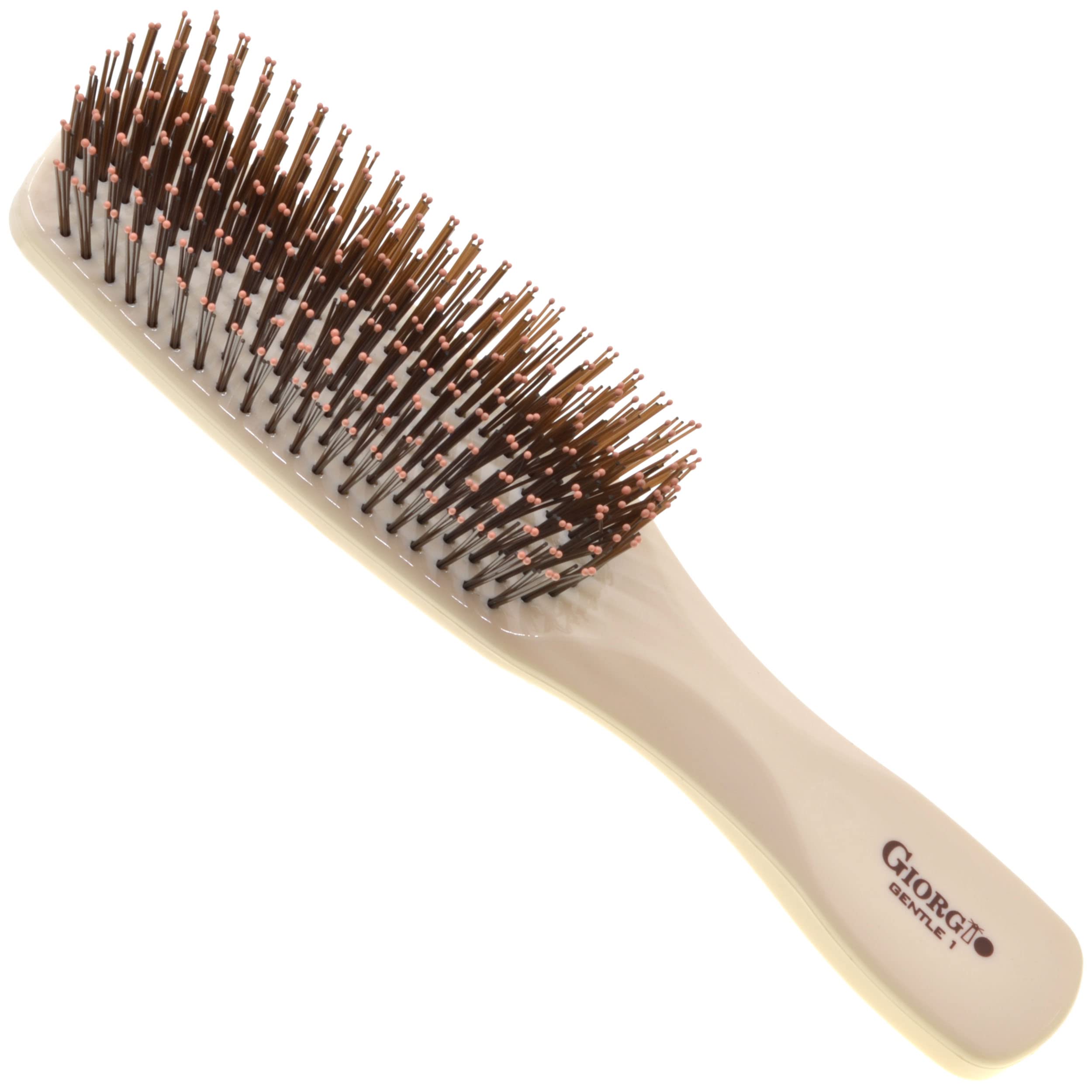 Giorgio Gentle Detangler Brush for Men - Dual Length Bristles for Fine & Thick Hair, Scalp Massager & Travel Hair Brush - Perfect for Daily Grooming, Salon Styling & On-the-Go Detangling