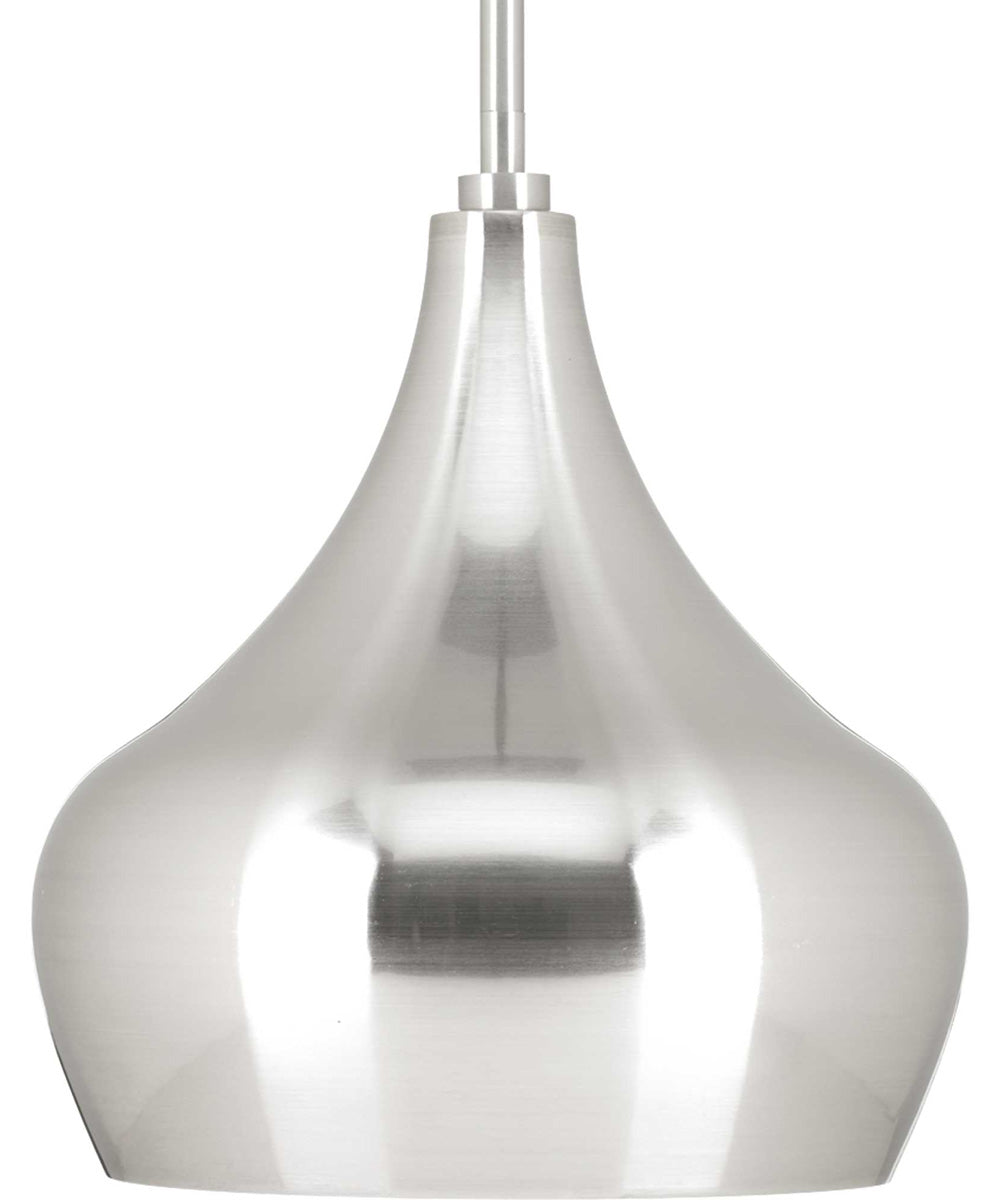 1 Light Pendant Light Fixture in Brushed Nickel Finish - Modern Ceiling Lighting for Kitchen Island, Dining Room or Bedroom