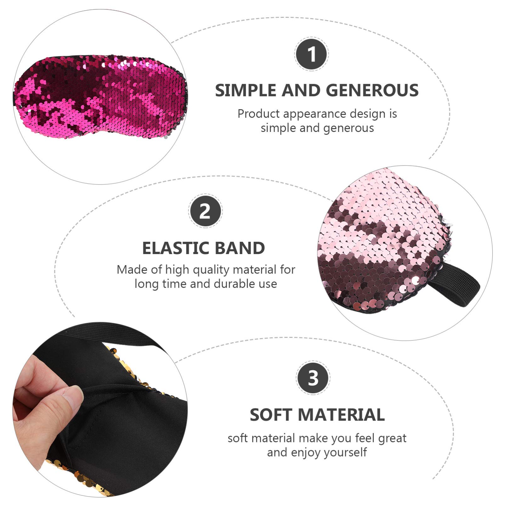 7pcs Double-Sided Sequined Sleep Eye Masks - Soft & Comfortable for Travel, Nap, and Relaxation - Perfect for Flights, Hotels, and Home Use