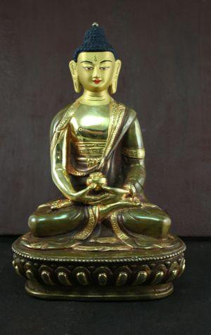 6 Inch Gold Amitabha Buddha Statue - Handcrafted Buddhist Decor for Home Altar, Meditation Room & Spiritual Gifts