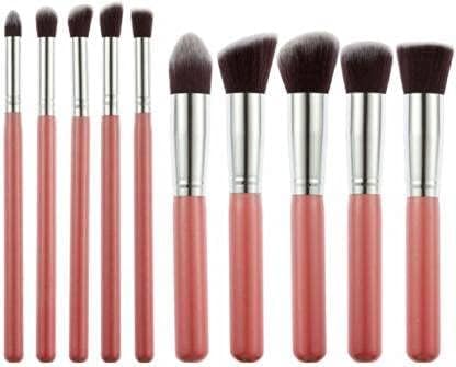 Premium 10-Piece Synthetic Makeup Brush Set - Foundation, Blending, Blush & Eyeliner Brushes for Flawless Makeup Application | Soft Pink Cosmetic Brush Kit for Professional & Everyday Beauty Looks