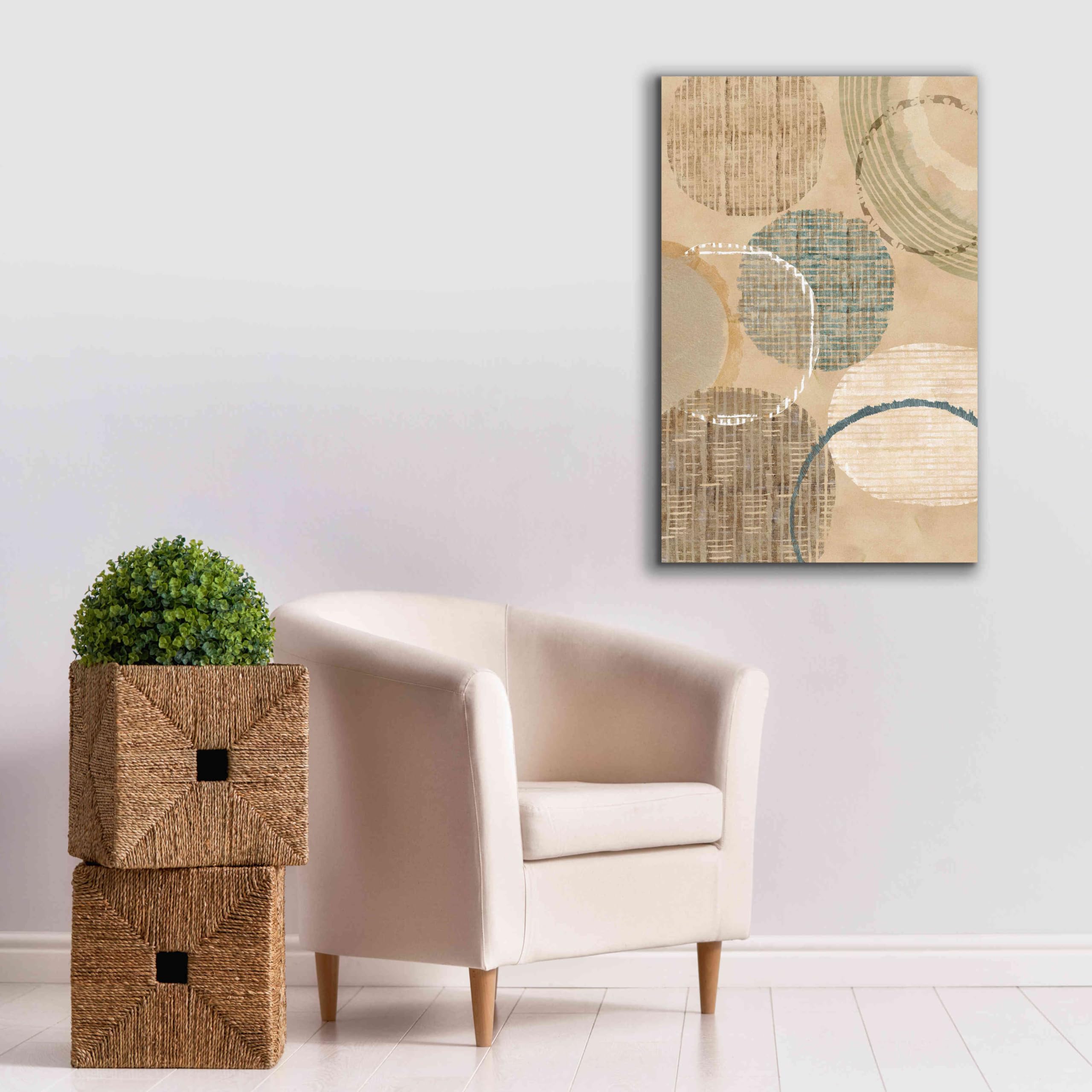 Flora Kouta Woven Baskets I Giclee Canvas Wall Art - 26x40 Inches Modern Home Decor for Living Room, Bedroom & Office